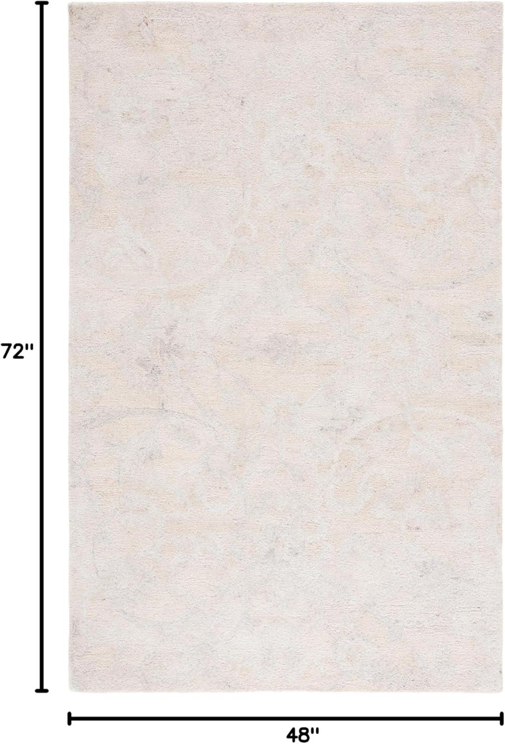 image:imageSAFAVIEH Area Rug 8x10 Anatolia Collection Large Beige amp Black Handmade Floral Scroll Design Ideal for Living Room Bedroom Office Dining Space AN401BIvory