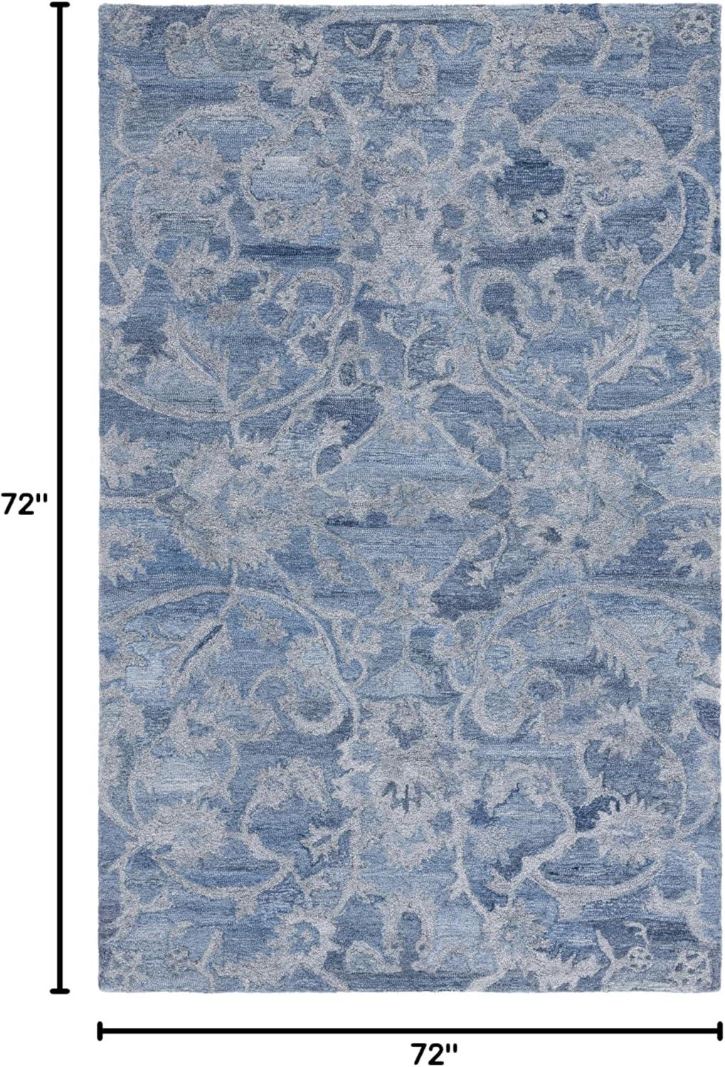 image:imageSAFAVIEH Area Rug 8x10 Anatolia Collection Large Beige amp Black Handmade Floral Scroll Design Ideal for Living Room Bedroom Office Dining Space AN401BBlueGrey