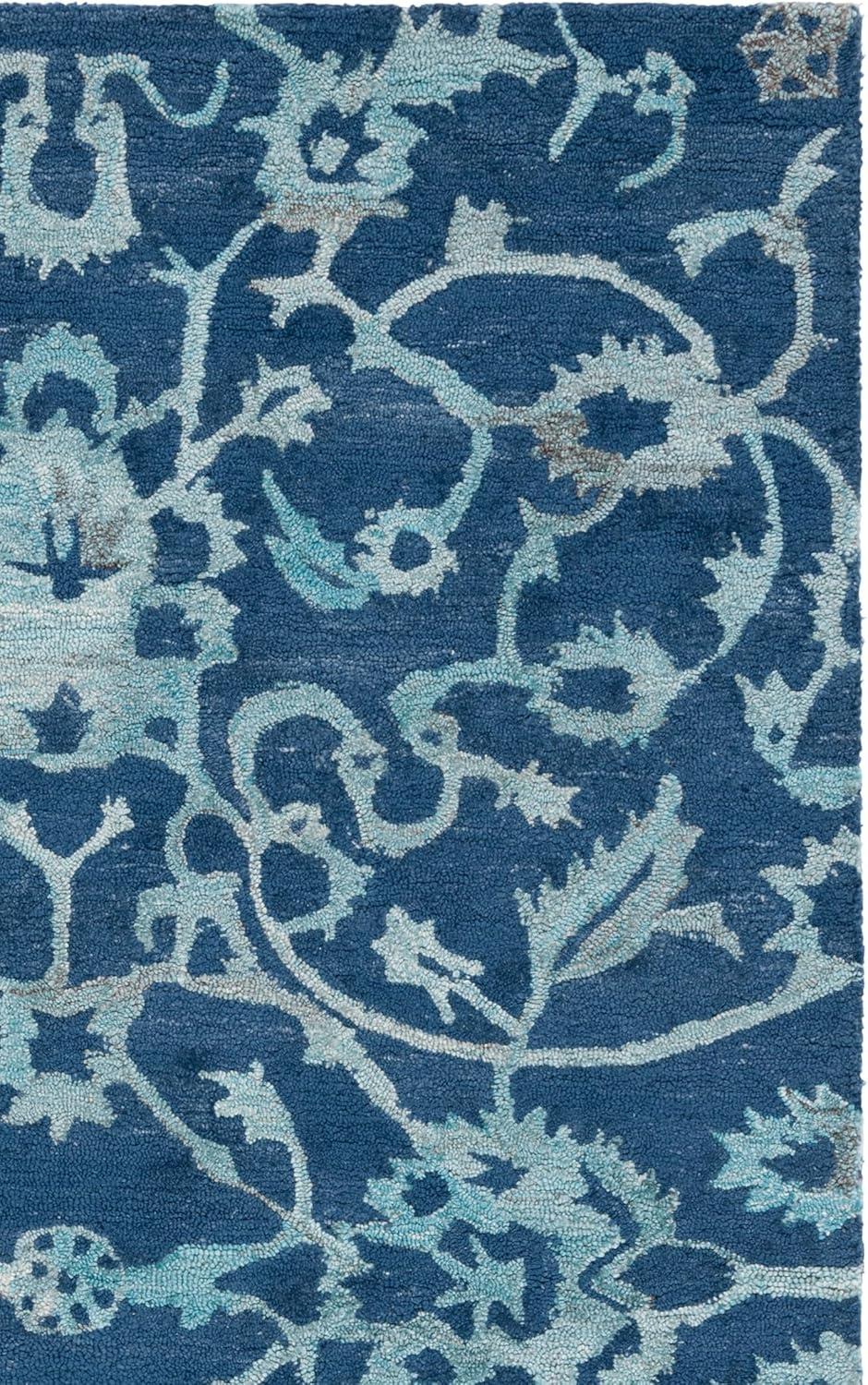 image:imageSAFAVIEH Area Rug 8x10 Anatolia Collection Large Beige amp Black Handmade Floral Scroll Design Ideal for Living Room Bedroom Office Dining Space AN401BNavy