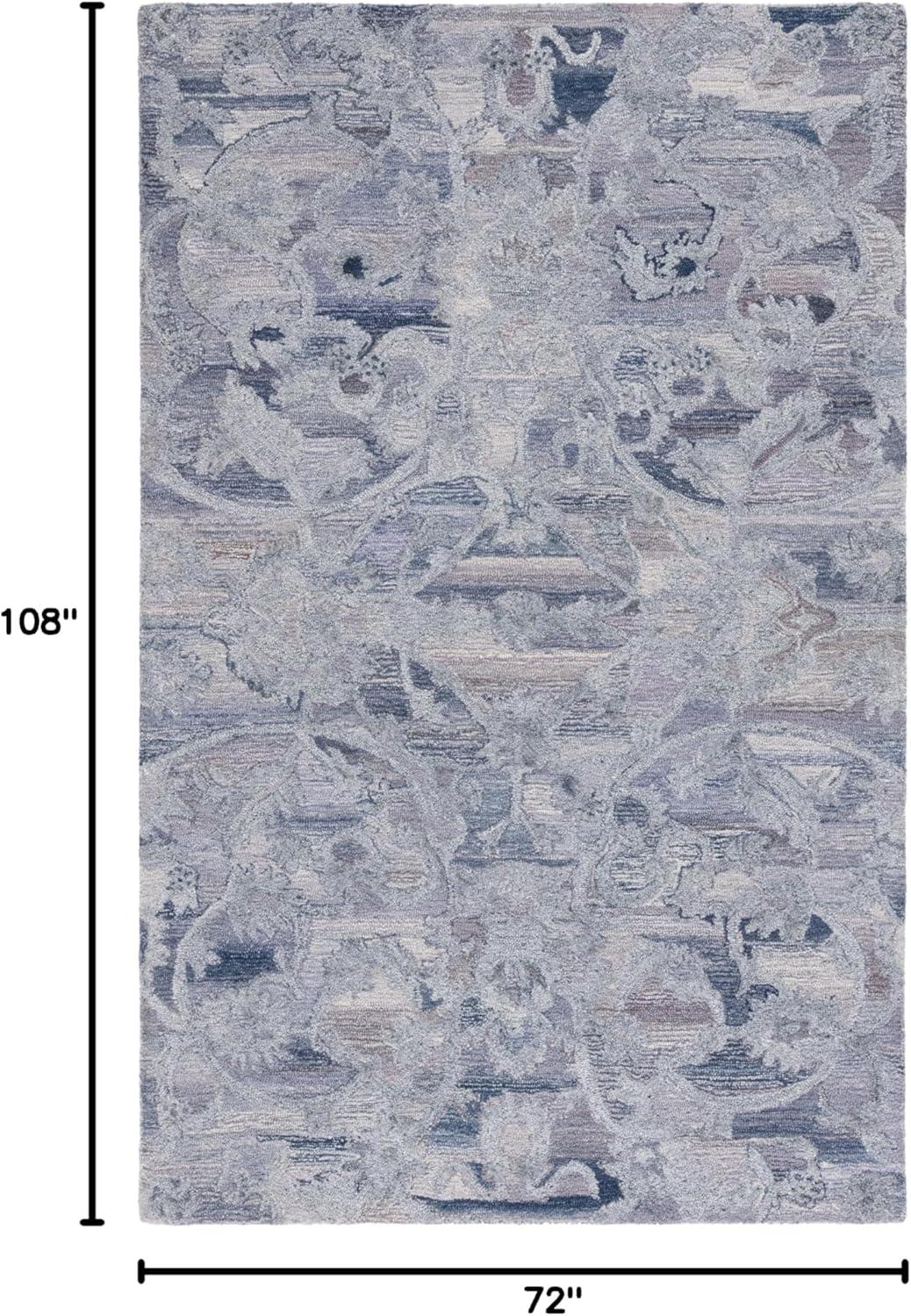 image:imageSAFAVIEH Area Rug 8x10 Anatolia Collection Large Beige amp Black Handmade Floral Scroll Design Ideal for Living Room Bedroom Office Dining Space AN401BVioletPurple
