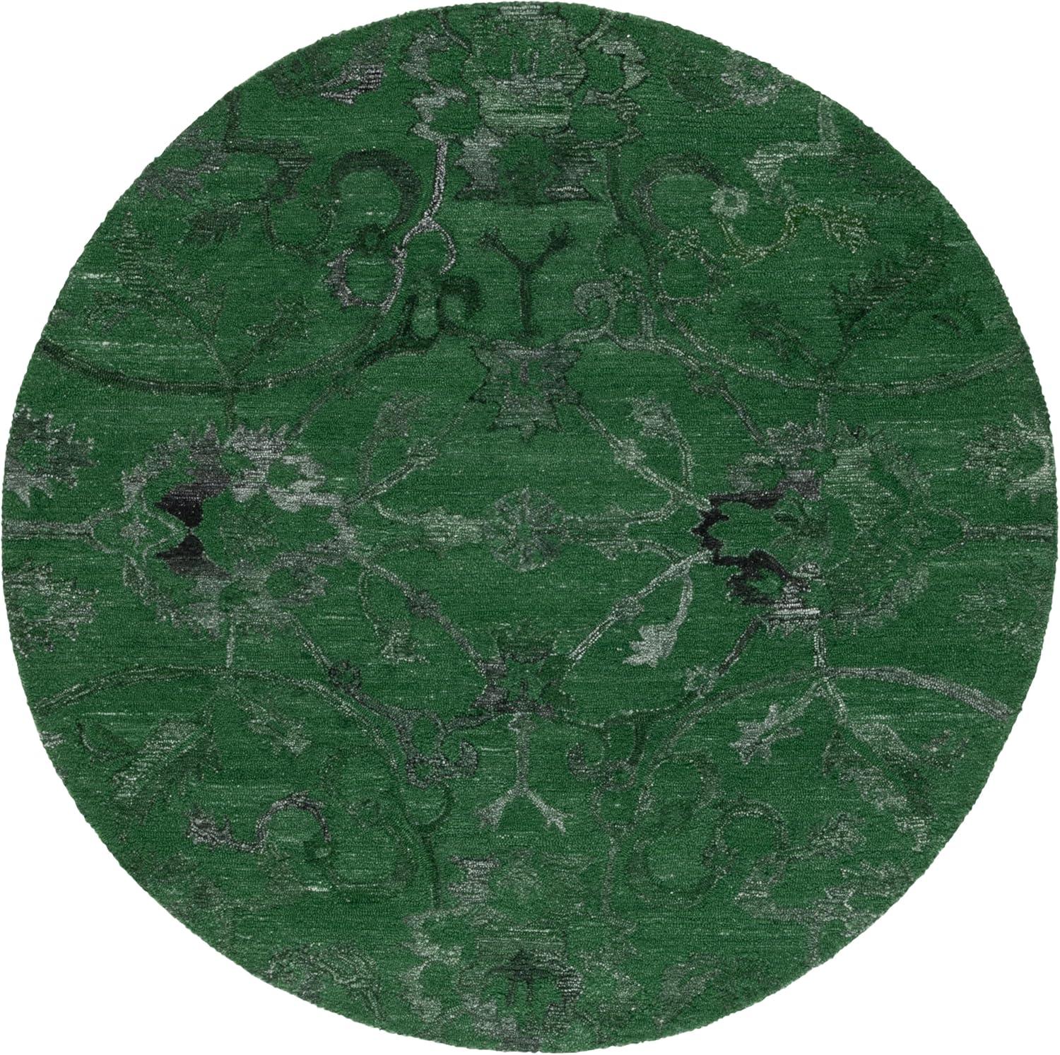 image:imageSAFAVIEH Area Rug 8x10 Anatolia Collection Large Beige amp Black Handmade Floral Scroll Design Ideal for Living Room Bedroom Office Dining Space AN401BDark Green