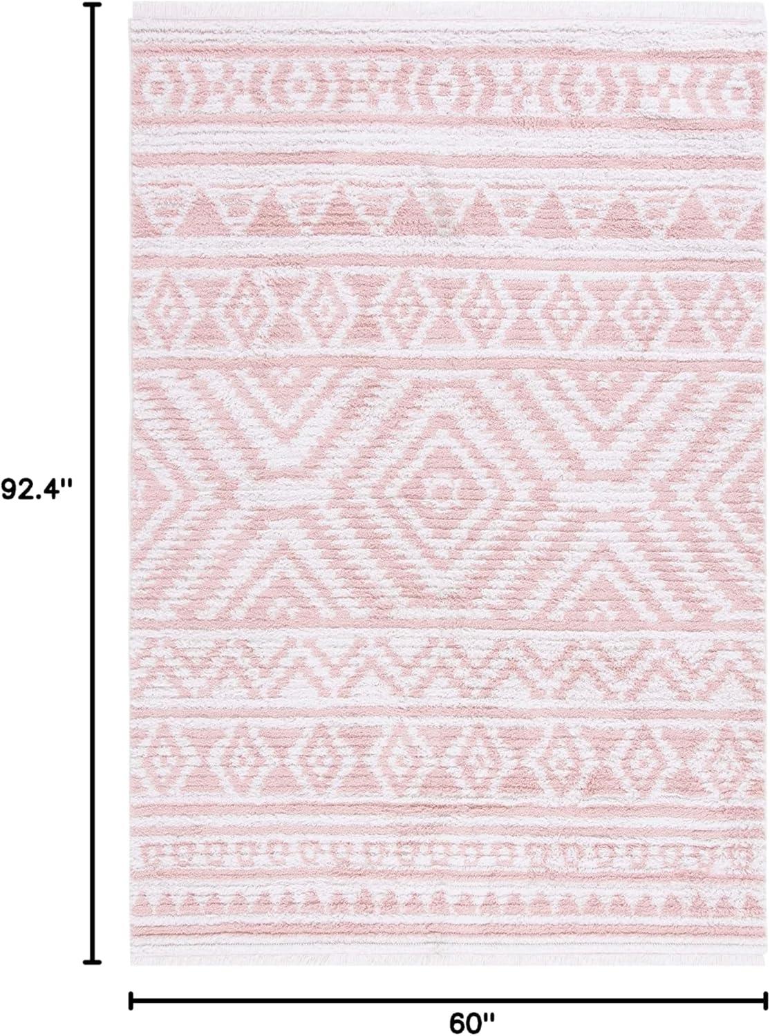 image:imageSAFAVIEH Area Rug 8x10 Augustine Collection Large Green amp Ivory Cotton Moroccan Boho Tribal Fringe Design Easy Cleaning Ideal for Living Room Bedroom Office Dining Space AGT849YIvoryPink