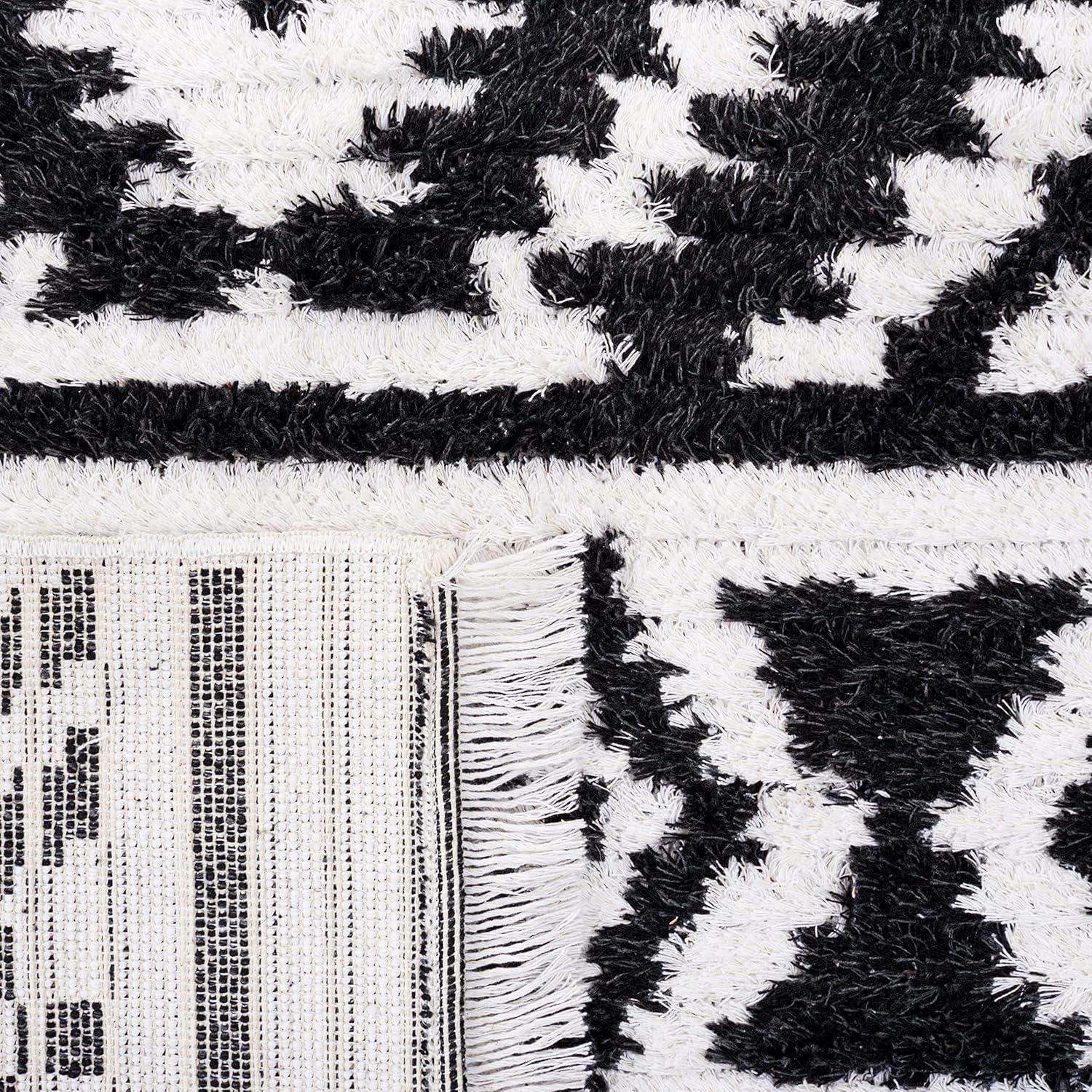 image:imageSAFAVIEH Area Rug 8x10 Augustine Collection Large Green amp Ivory Cotton Moroccan Boho Tribal Fringe Design Easy Cleaning Ideal for Living Room Bedroom Office Dining Space AGT849YBlackIvory