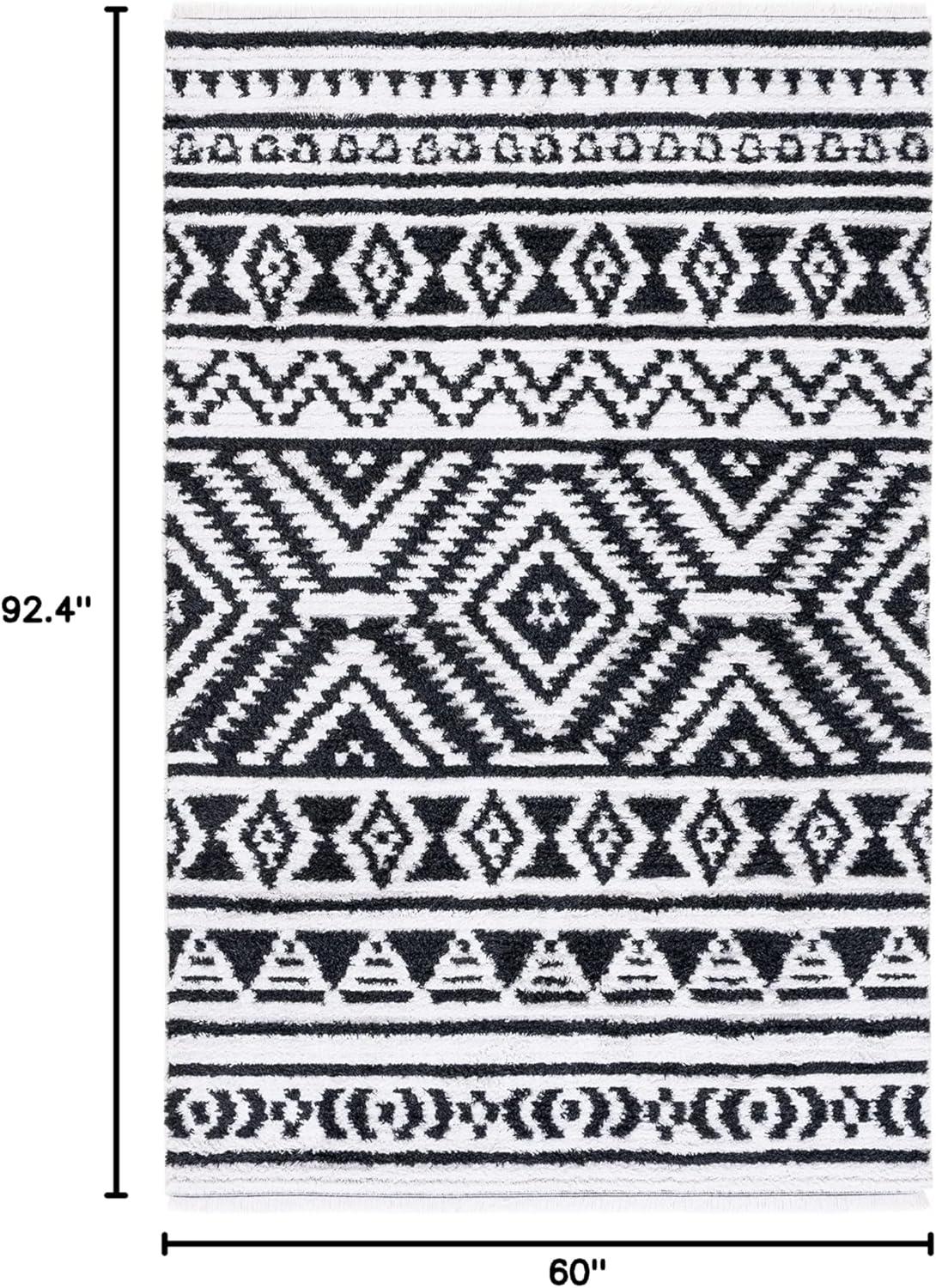 image:imageSAFAVIEH Area Rug 8x10 Augustine Collection Large Green amp Ivory Cotton Moroccan Boho Tribal Fringe Design Easy Cleaning Ideal for Living Room Bedroom Office Dining Space AGT849YBlackIvory