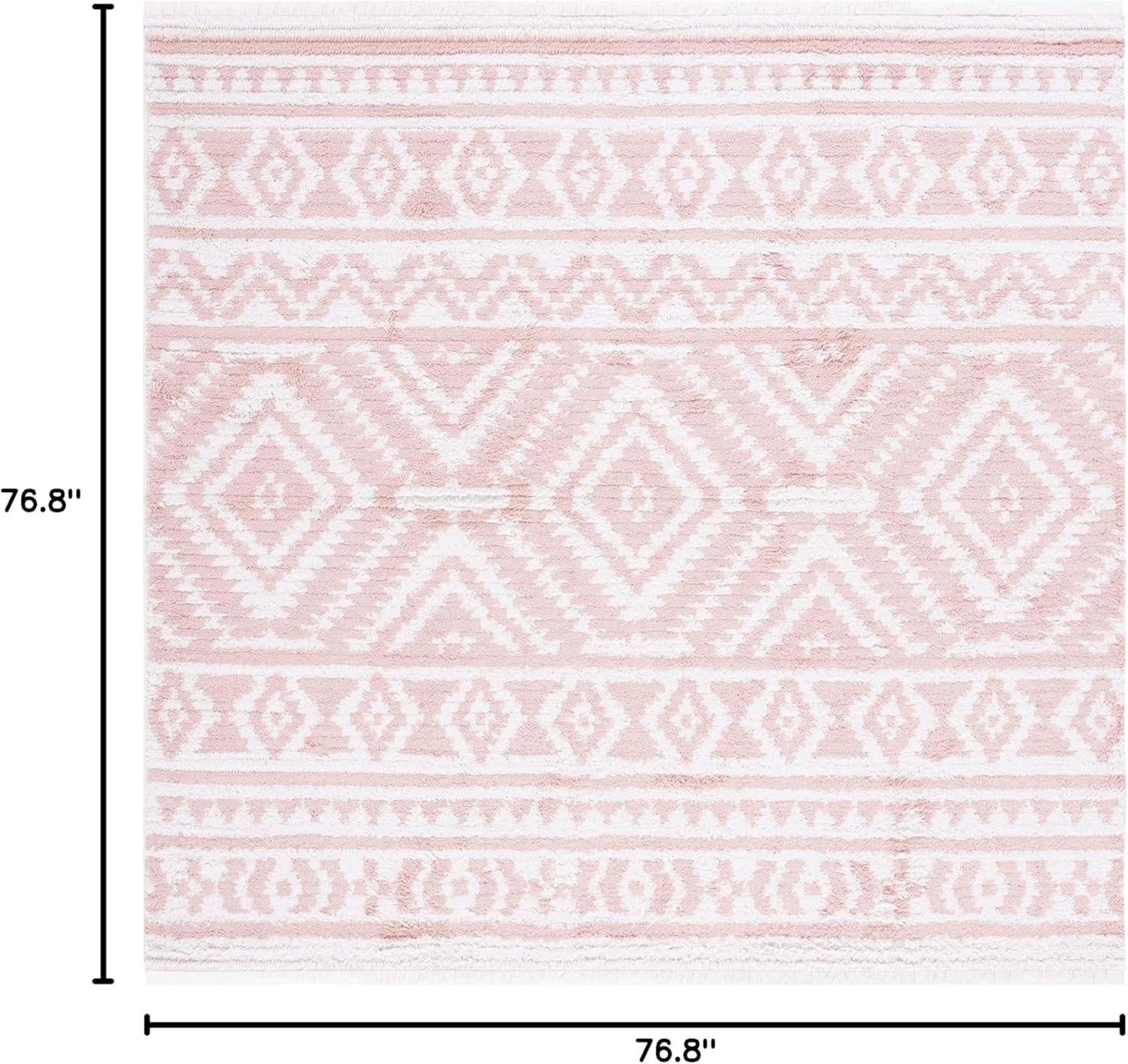 image:imageSAFAVIEH Area Rug 8x10 Augustine Collection Large Green amp Ivory Cotton Moroccan Boho Tribal Fringe Design Easy Cleaning Ideal for Living Room Bedroom Office Dining Space AGT849YIvoryPink