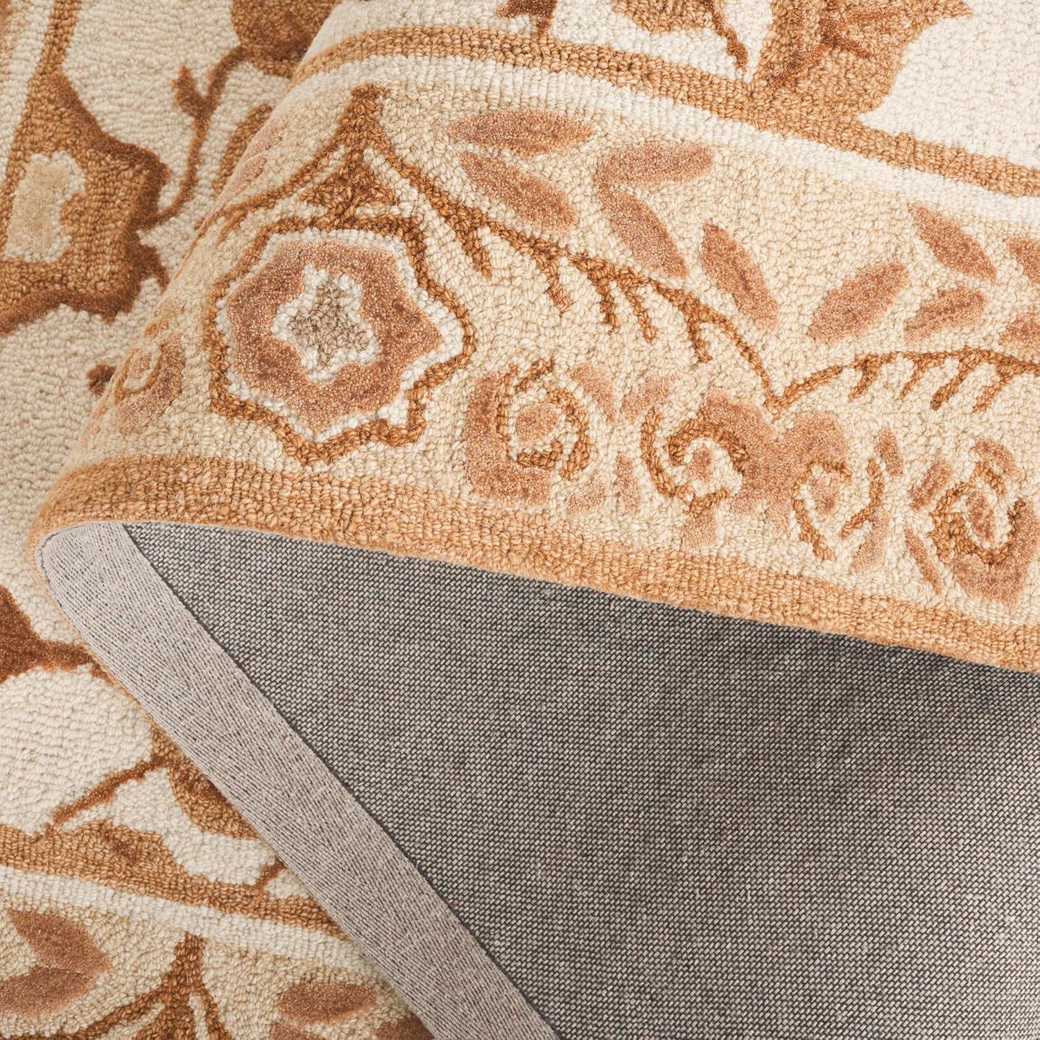 image:imageSAFAVIEH Area Rug 8x10 Earthly Treasures Collection Large Ivory amp Blue Handmade Wool amp Viscose Ideal for Living Room Bedroom Dining Space ET215MIvoryBrown