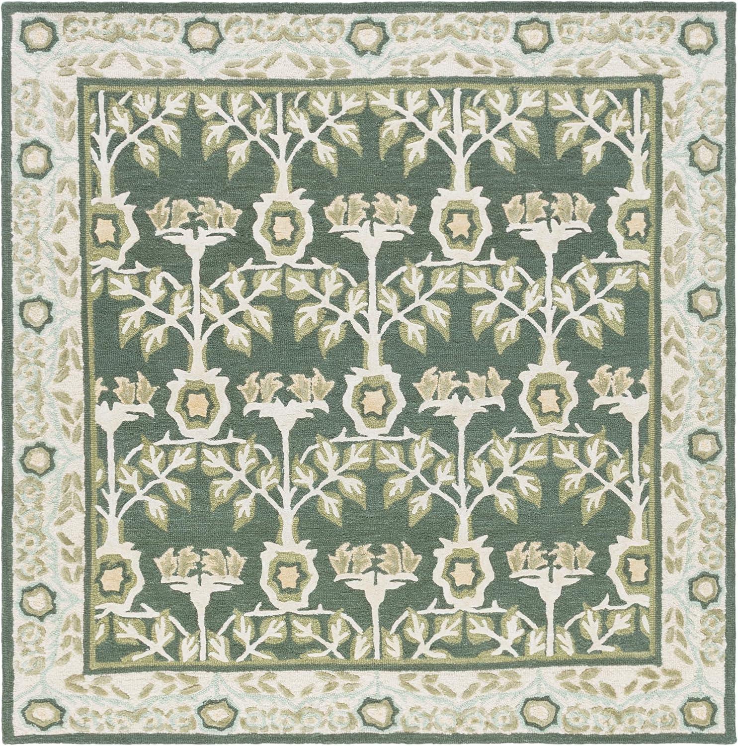 image:imageSAFAVIEH Area Rug 8x10 Earthly Treasures Collection Large Ivory amp Blue Handmade Wool amp Viscose Ideal for Living Room Bedroom Dining Space ET215MGreenIvory