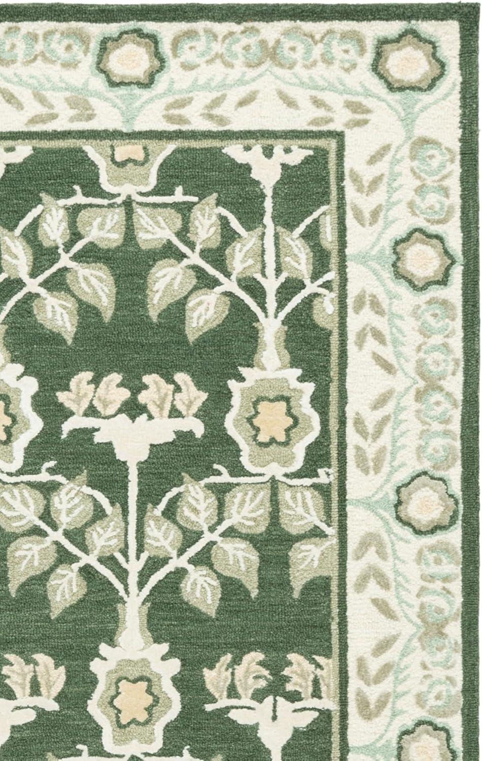 image:imageSAFAVIEH Area Rug 8x10 Earthly Treasures Collection Large Ivory amp Blue Handmade Wool amp Viscose Ideal for Living Room Bedroom Dining Space ET215MGreenIvory