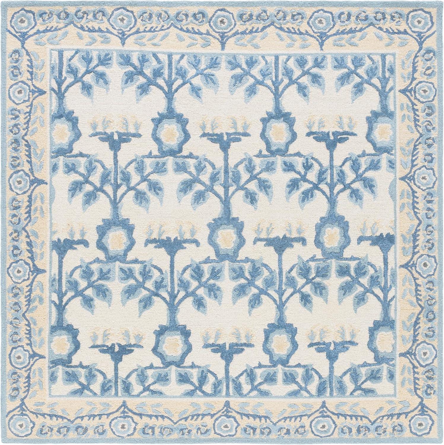 image:imageSAFAVIEH Area Rug 8x10 Earthly Treasures Collection Large Ivory amp Blue Handmade Wool amp Viscose Ideal for Living Room Bedroom Dining Space ET215MIvoryBlue