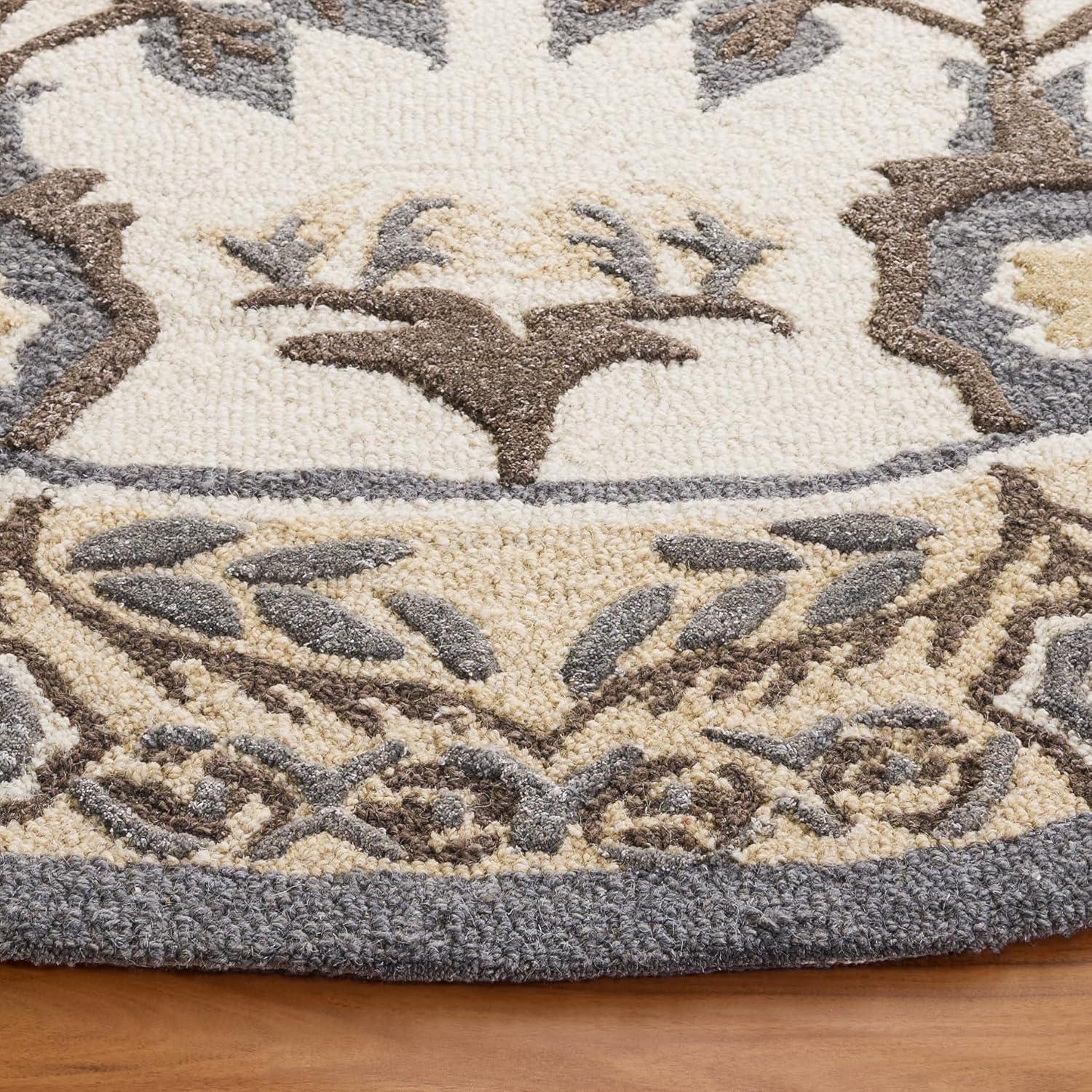 image:imageSAFAVIEH Area Rug 8x10 Earthly Treasures Collection Large Ivory amp Blue Handmade Wool amp Viscose Ideal for Living Room Bedroom Dining Space ET215MIvoryGrey