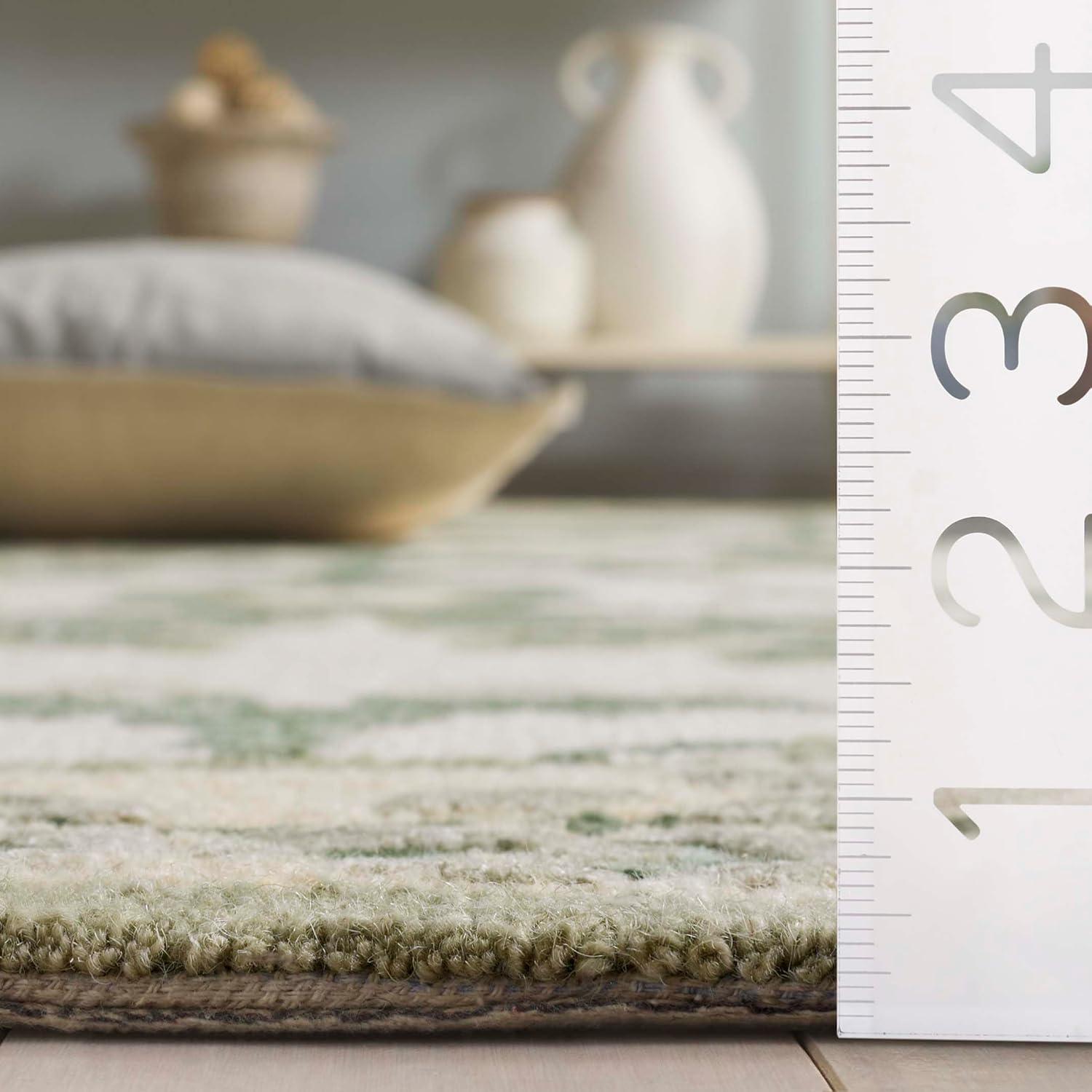 image:imageSAFAVIEH Area Rug 8x10 Earthly Treasures Collection Large Ivory amp Blue Handmade Wool amp Viscose Ideal for Living Room Bedroom Dining Space ET215MIvorySage