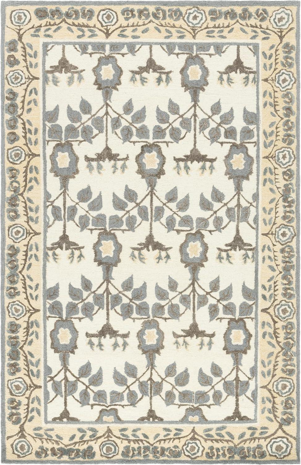 image:imageSAFAVIEH Area Rug 8x10 Earthly Treasures Collection Large Ivory amp Blue Handmade Wool amp Viscose Ideal for Living Room Bedroom Dining Space ET215MIvoryGrey