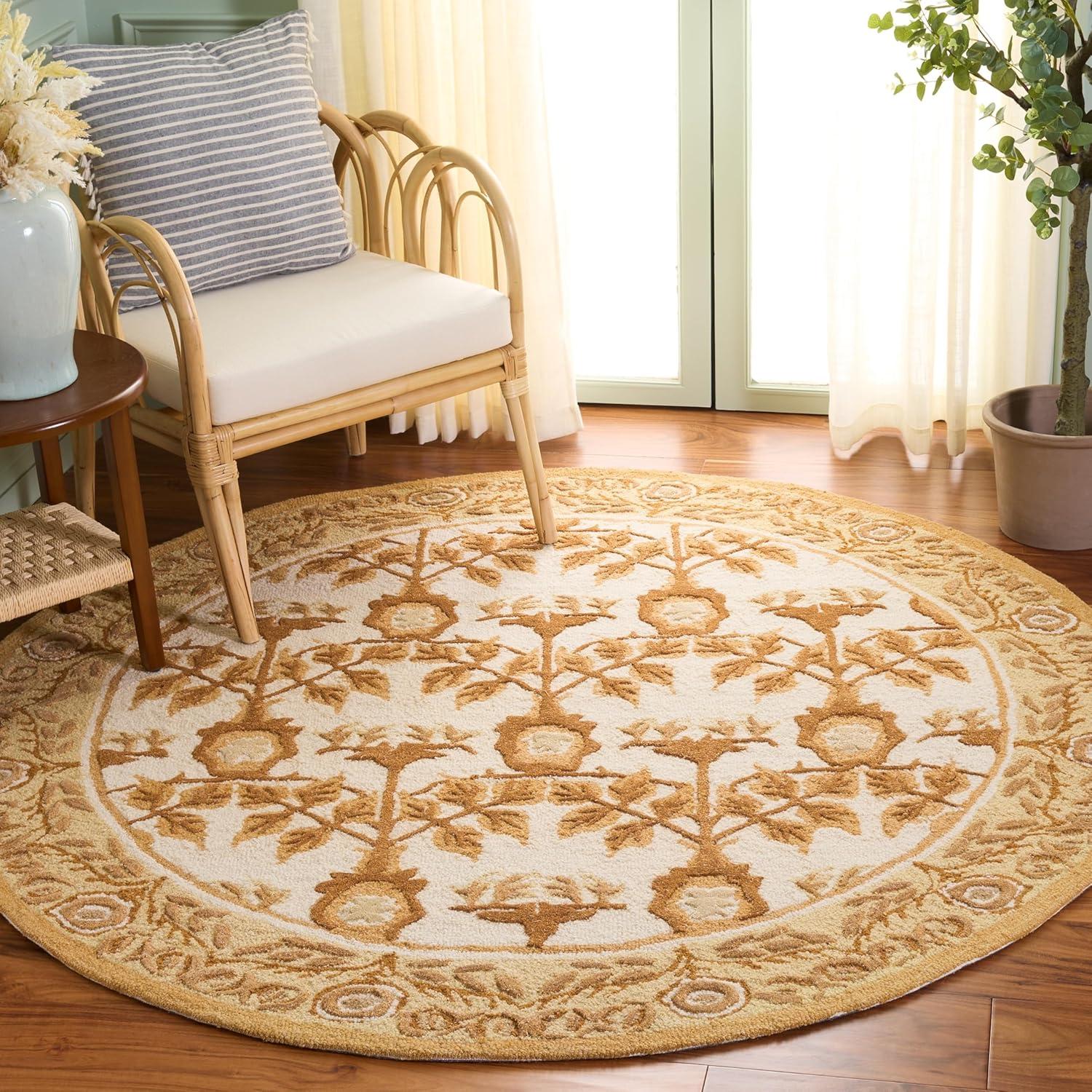 image:imageSAFAVIEH Area Rug 8x10 Earthly Treasures Collection Large Ivory amp Blue Handmade Wool amp Viscose Ideal for Living Room Bedroom Dining Space ET215MIvoryBrown