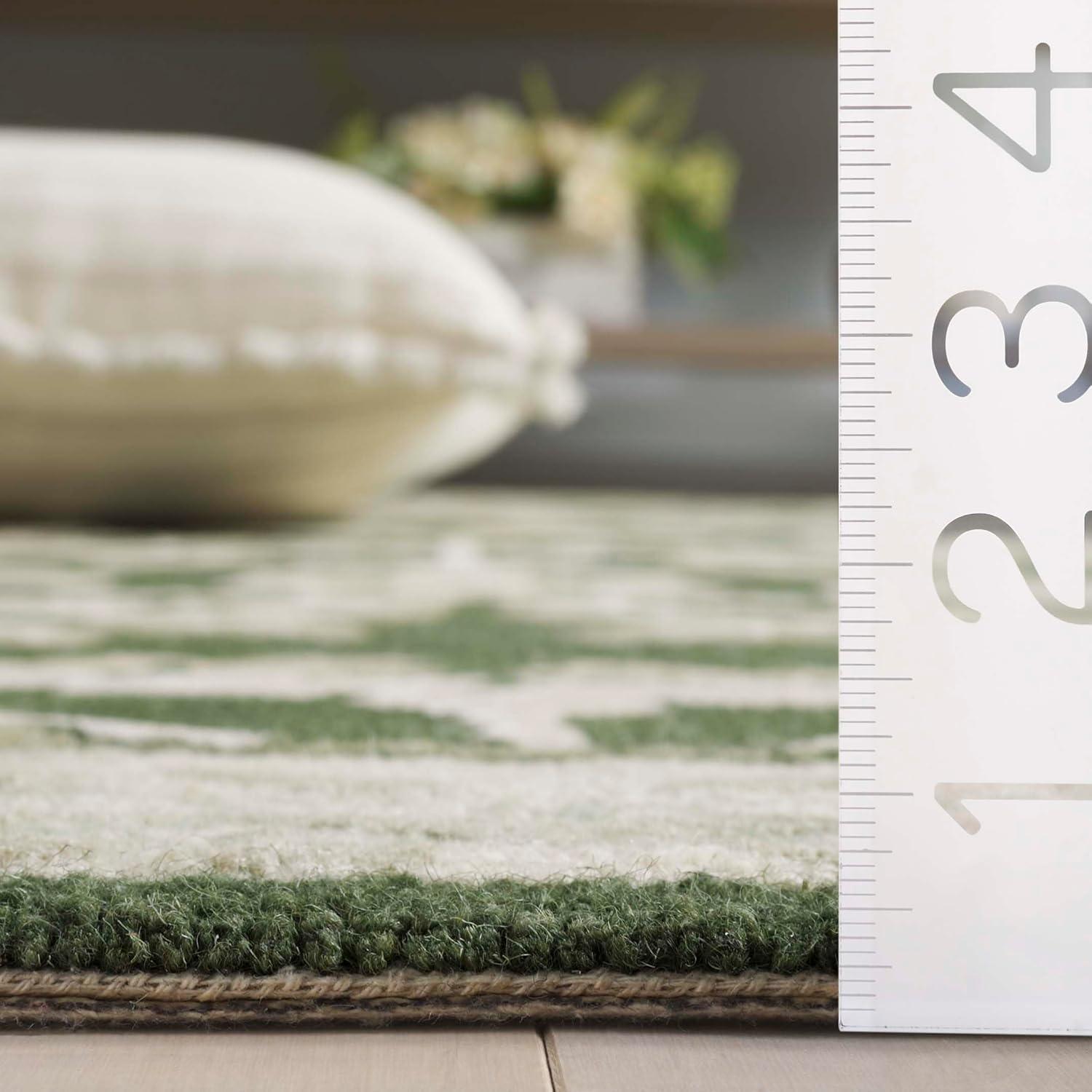 image:imageSAFAVIEH Area Rug 8x10 Earthly Treasures Collection Large Ivory amp Blue Handmade Wool amp Viscose Ideal for Living Room Bedroom Dining Space ET215MGreenIvory
