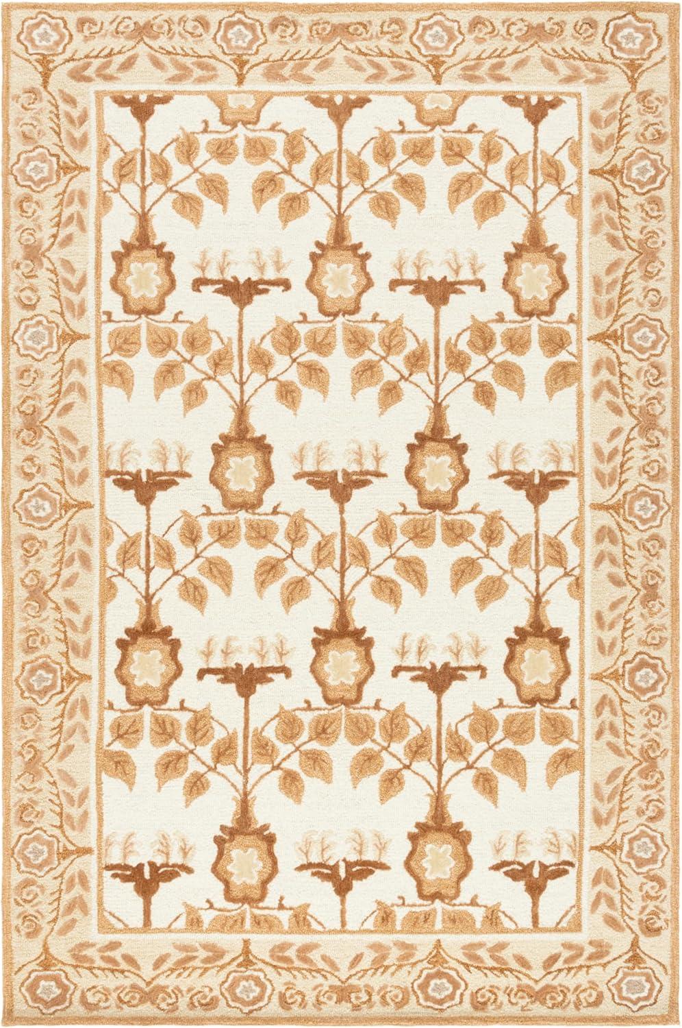 image:imageSAFAVIEH Area Rug 8x10 Earthly Treasures Collection Large Ivory amp Blue Handmade Wool amp Viscose Ideal for Living Room Bedroom Dining Space ET215MIvoryBrown