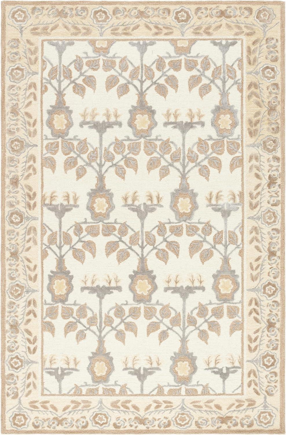 image:imageSAFAVIEH Area Rug 8x10 Earthly Treasures Collection Large Ivory amp Blue Handmade Wool amp Viscose Ideal for Living Room Bedroom Dining Space ET215MIvoryBeige