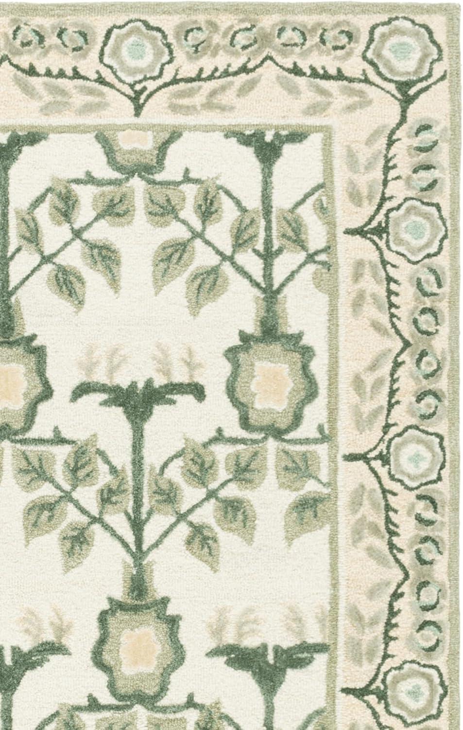 image:imageSAFAVIEH Area Rug 8x10 Earthly Treasures Collection Large Ivory amp Blue Handmade Wool amp Viscose Ideal for Living Room Bedroom Dining Space ET215MIvorySage