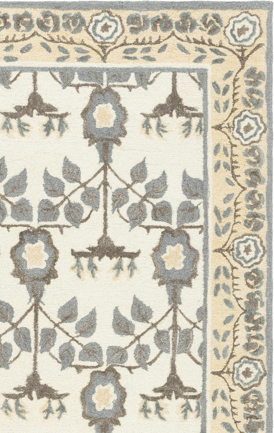 image:imageSAFAVIEH Area Rug 8x10 Earthly Treasures Collection Large Ivory amp Blue Handmade Wool amp Viscose Ideal for Living Room Bedroom Dining Space ET215MIvoryGrey