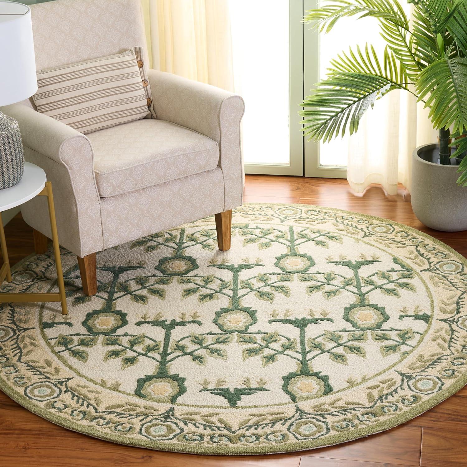 image:imageSAFAVIEH Area Rug 8x10 Earthly Treasures Collection Large Ivory amp Blue Handmade Wool amp Viscose Ideal for Living Room Bedroom Dining Space ET215MIvorySage