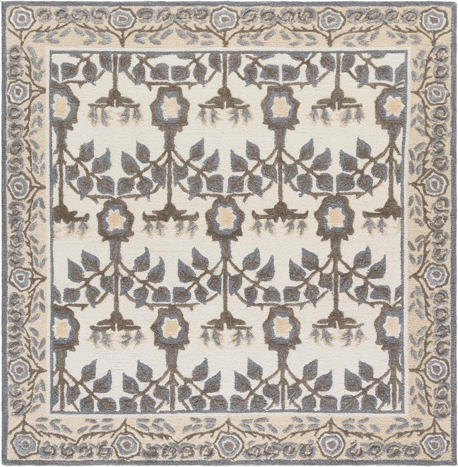 image:imageSAFAVIEH Area Rug 8x10 Earthly Treasures Collection Large Ivory amp Blue Handmade Wool amp Viscose Ideal for Living Room Bedroom Dining Space ET215MIvoryGrey