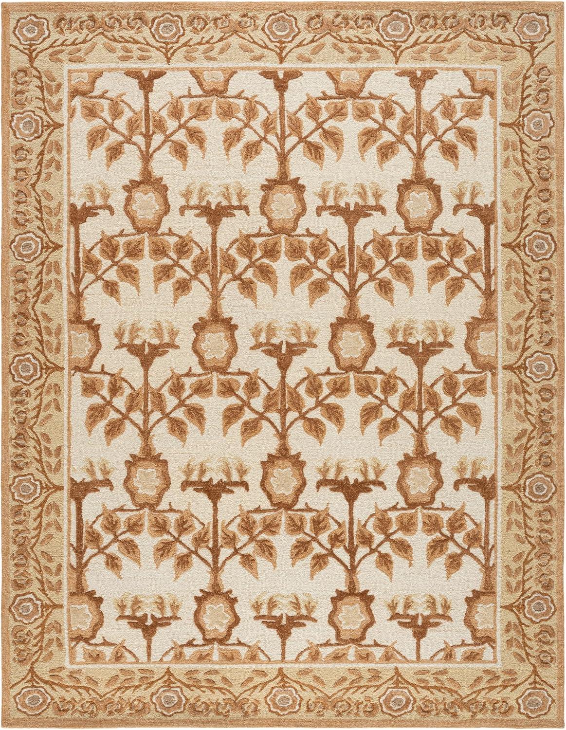 image:imageSAFAVIEH Area Rug 8x10 Earthly Treasures Collection Large Ivory amp Blue Handmade Wool amp Viscose Ideal for Living Room Bedroom Dining Space ET215MIvoryBrown