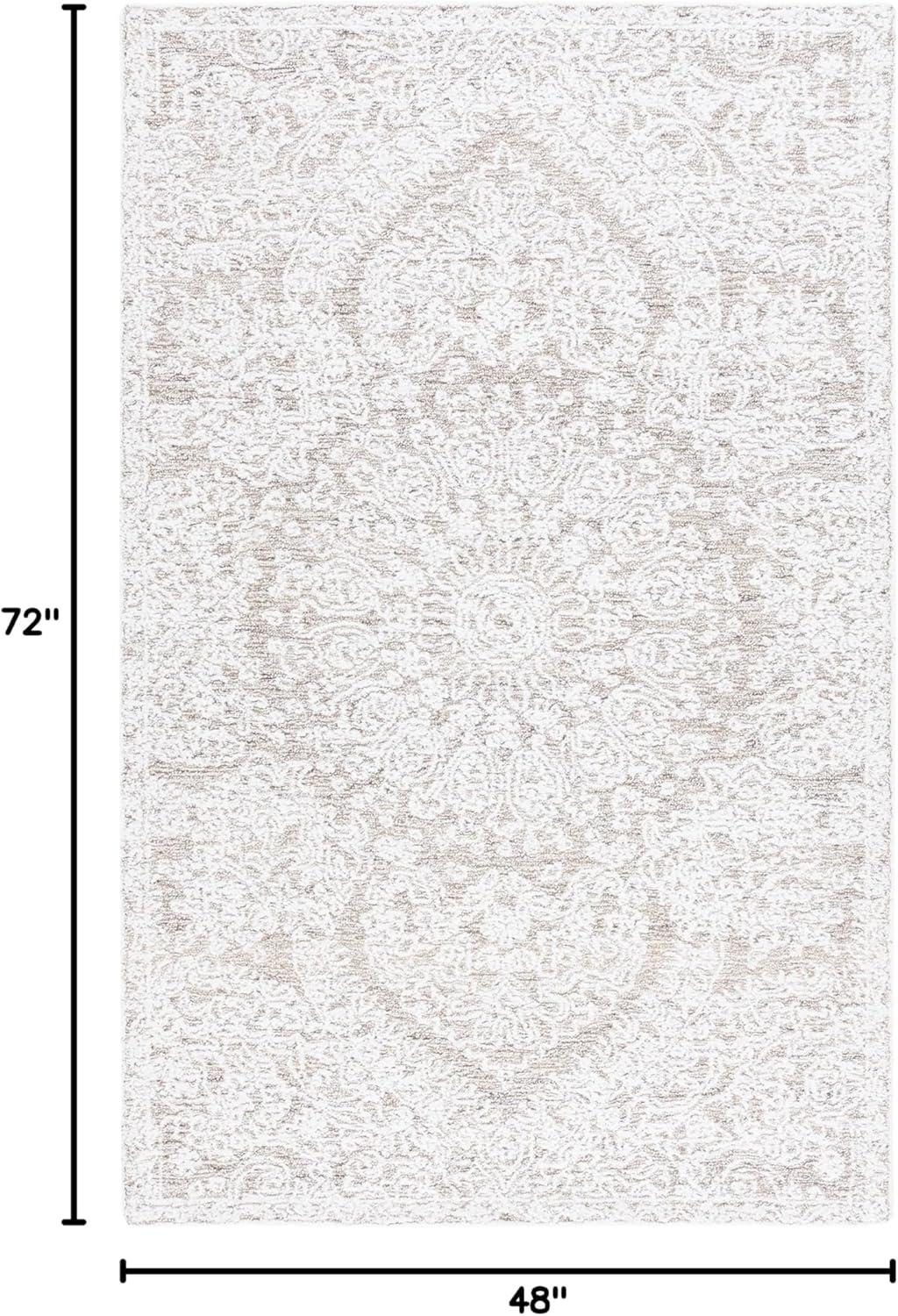 image:imageSAFAVIEH Area Rug 8x10 Ebony Collection Large Ivory amp Brown Traditional Design Ideal for Living Room Bedroom Office Dining Space EBN211TIvoryBrown