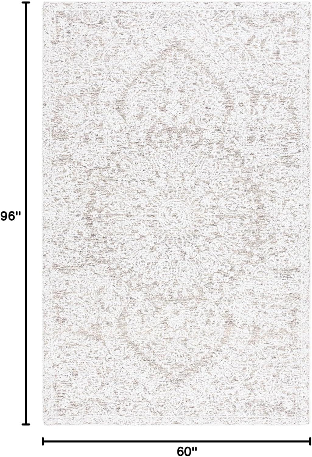 image:imageSAFAVIEH Area Rug 8x10 Ebony Collection Large Ivory amp Brown Traditional Design Ideal for Living Room Bedroom Office Dining Space EBN211TIvoryBrown
