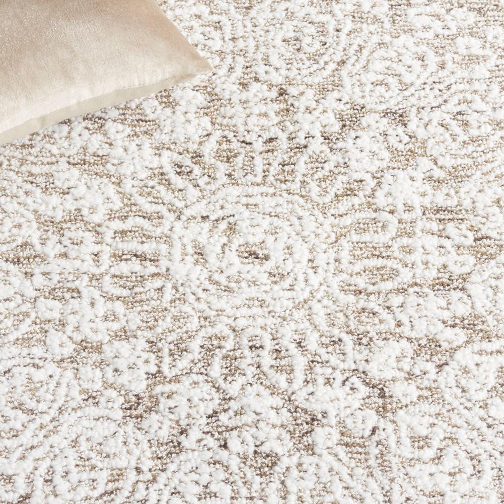 image:imageSAFAVIEH Area Rug 8x10 Ebony Collection Large Ivory amp Brown Traditional Design Ideal for Living Room Bedroom Office Dining Space EBN211TIvoryBrown