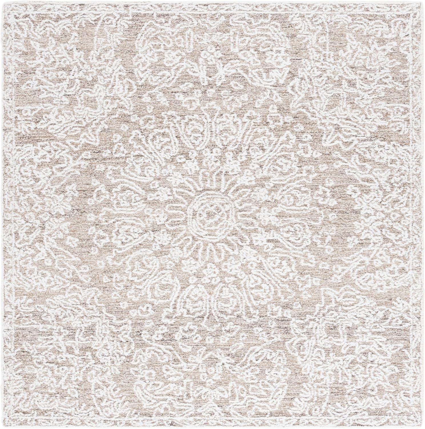 image:imageSAFAVIEH Area Rug 8x10 Ebony Collection Large Ivory amp Brown Traditional Design Ideal for Living Room Bedroom Office Dining Space EBN211TIvoryBrown