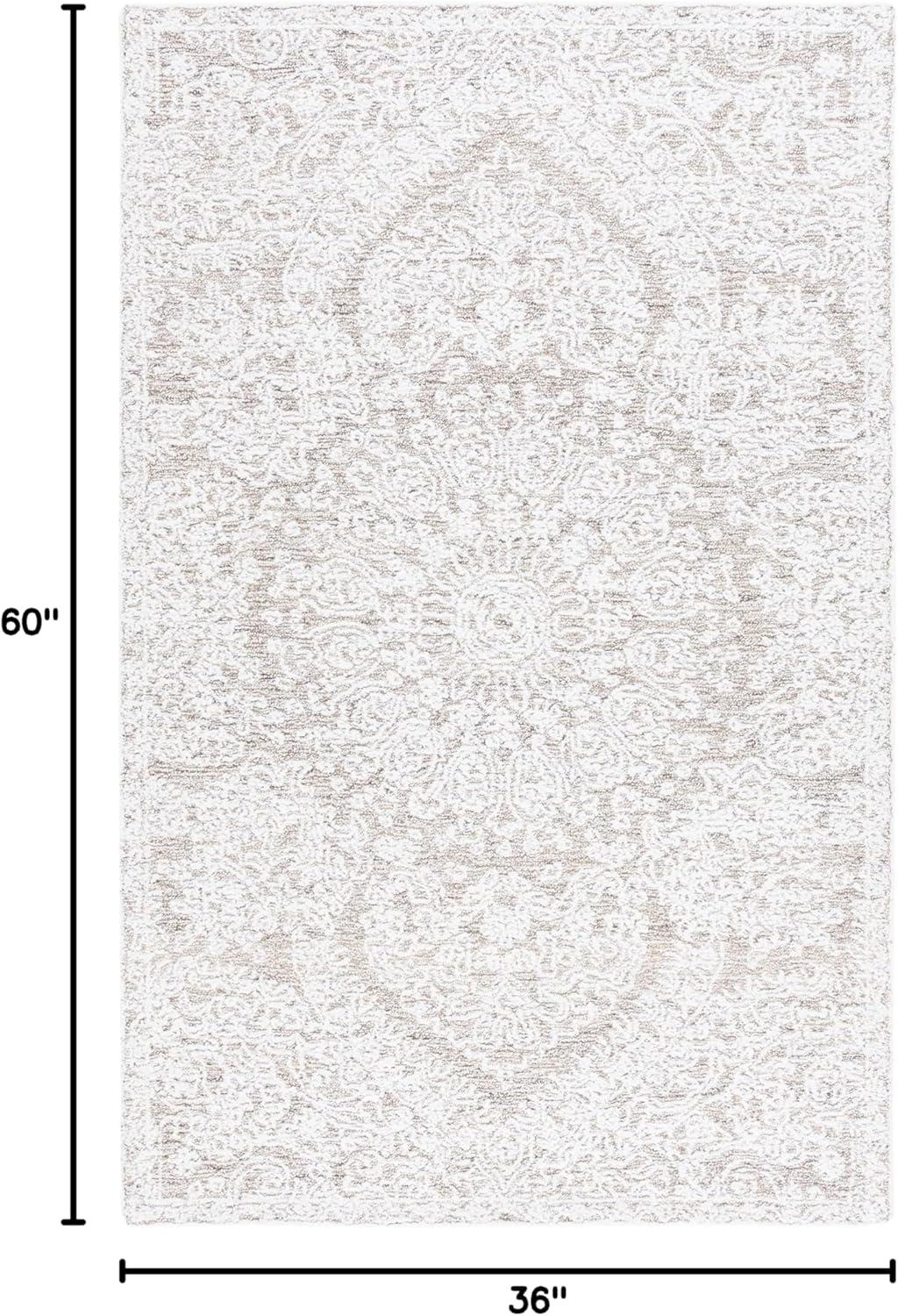 image:imageSAFAVIEH Area Rug 8x10 Ebony Collection Large Ivory amp Brown Traditional Design Ideal for Living Room Bedroom Office Dining Space EBN211TIvoryBrown