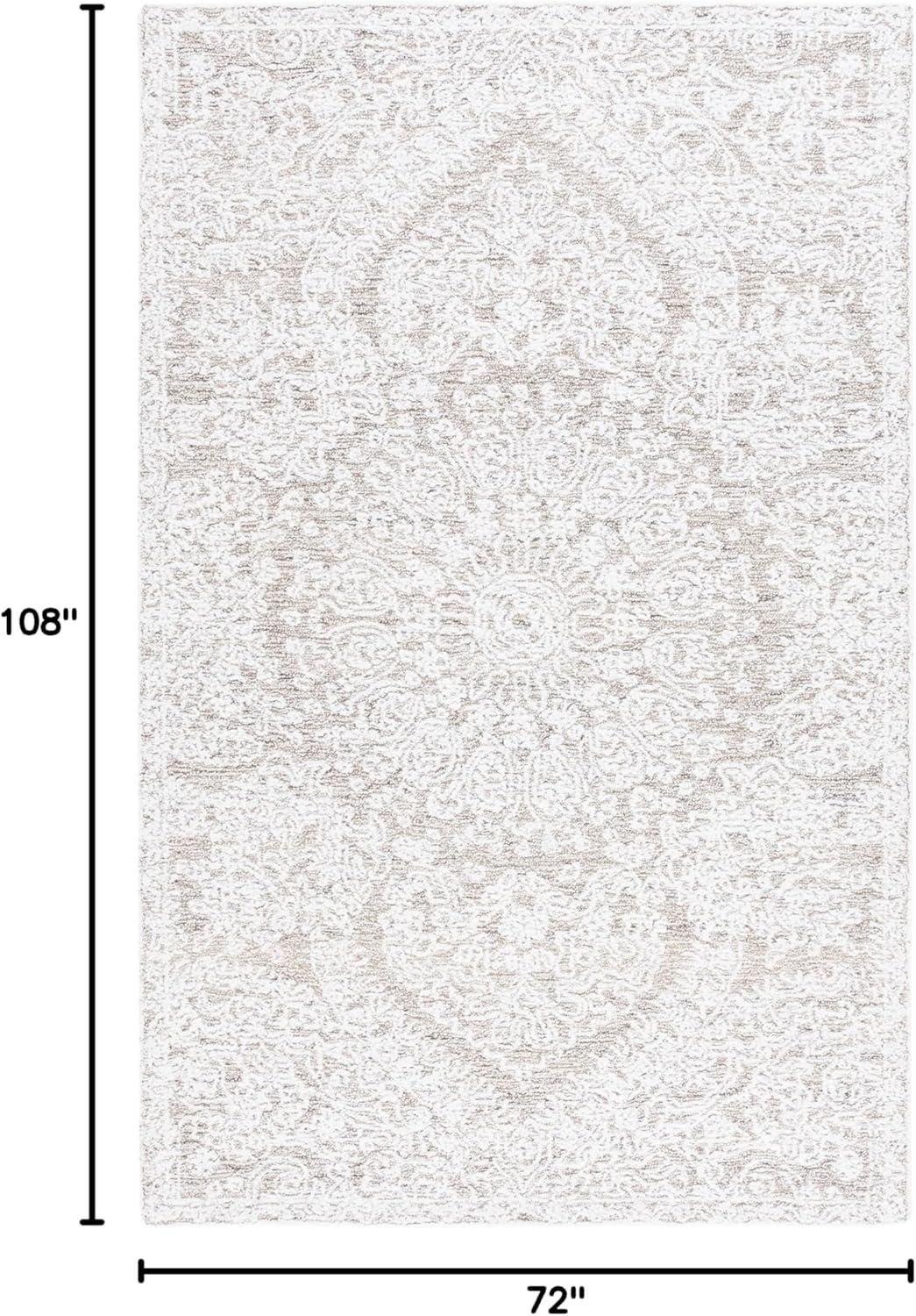 image:imageSAFAVIEH Area Rug 8x10 Ebony Collection Large Ivory amp Brown Traditional Design Ideal for Living Room Bedroom Office Dining Space EBN211TIvoryBrown