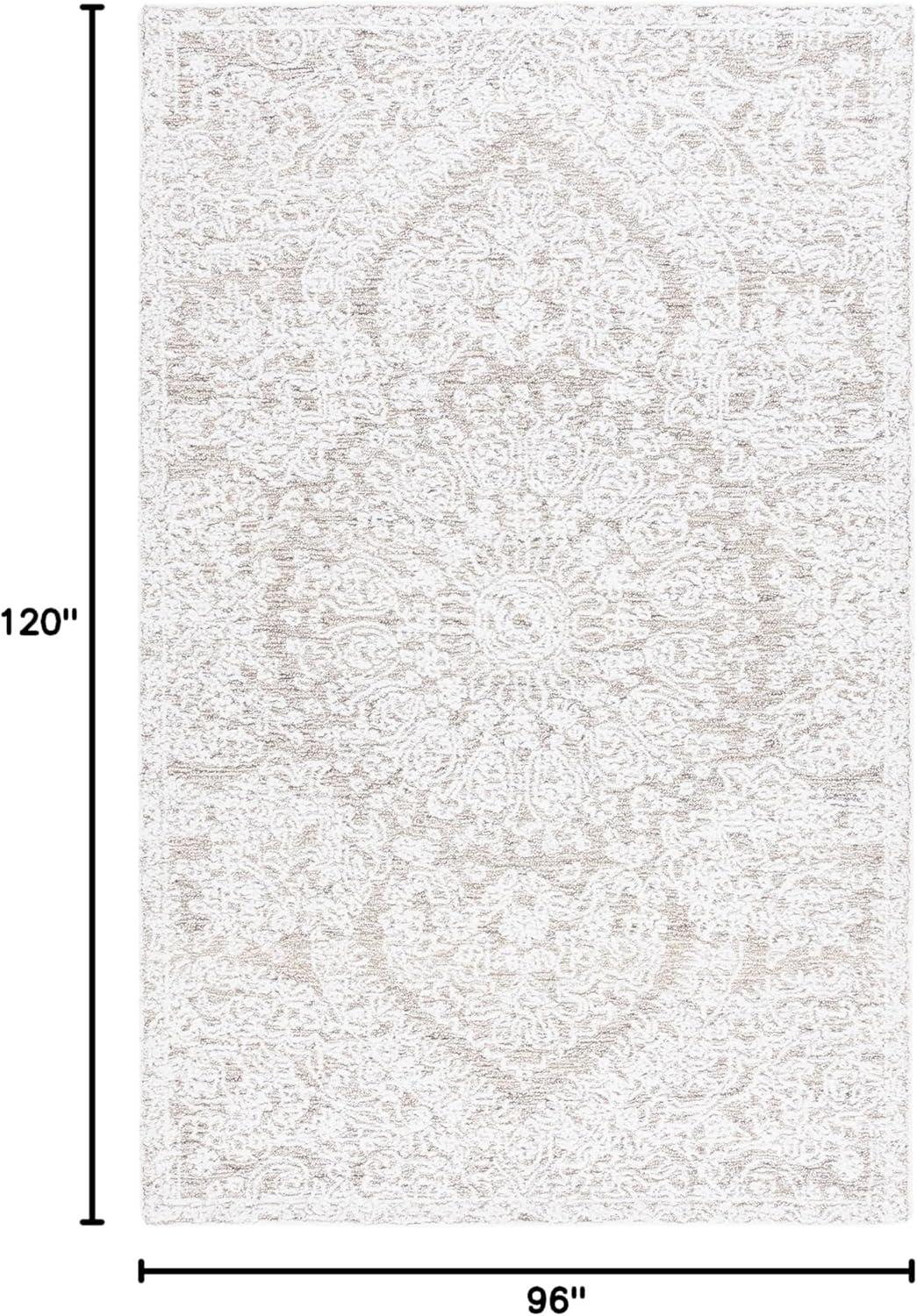 image:imageSAFAVIEH Area Rug 8x10 Ebony Collection Large Ivory amp Brown Traditional Design Ideal for Living Room Bedroom Office Dining Space EBN211TIvoryBrown