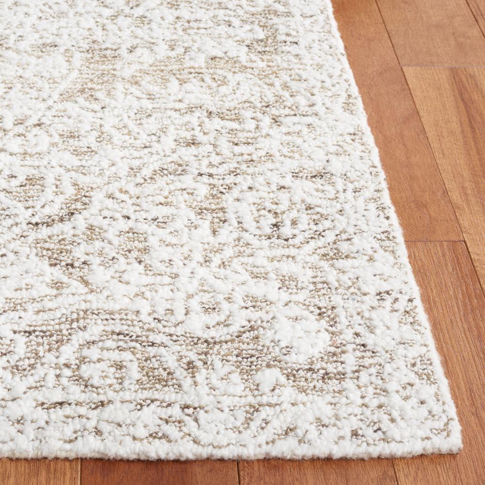 image:imageSAFAVIEH Area Rug 8x10 Ebony Collection Large Ivory amp Brown Traditional Design Ideal for Living Room Bedroom Office Dining Space EBN211TIvoryBrown