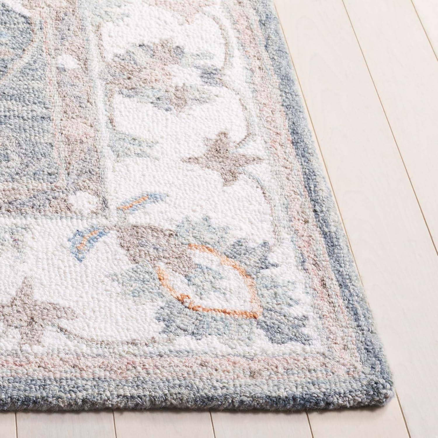 image:imageSAFAVIEH Area Rug 8x10 Heritage Collection Large Light Blue amp Ivory Handmade Wool Ideal for Living Room Bedroom Dining Space HG125MGreyIvory