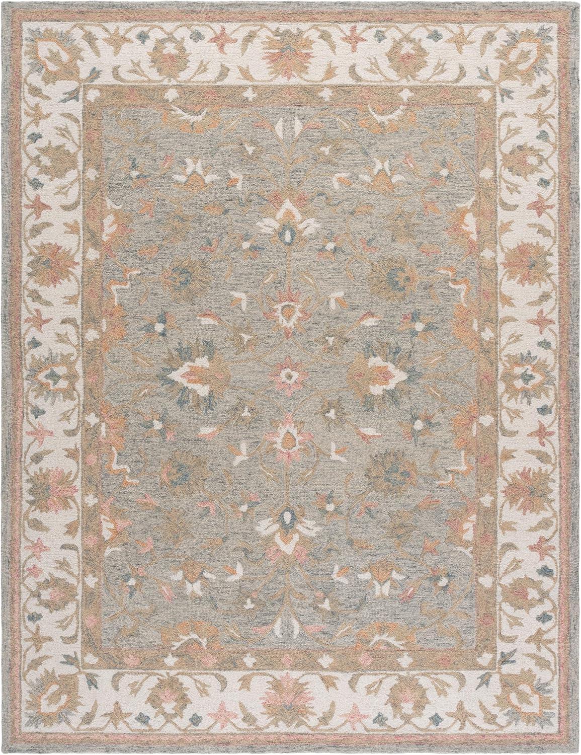 image:imageSAFAVIEH Area Rug 8x10 Heritage Collection Large Light Blue amp Ivory Handmade Wool Ideal for Living Room Bedroom Dining Space HG125MGreyIvory
