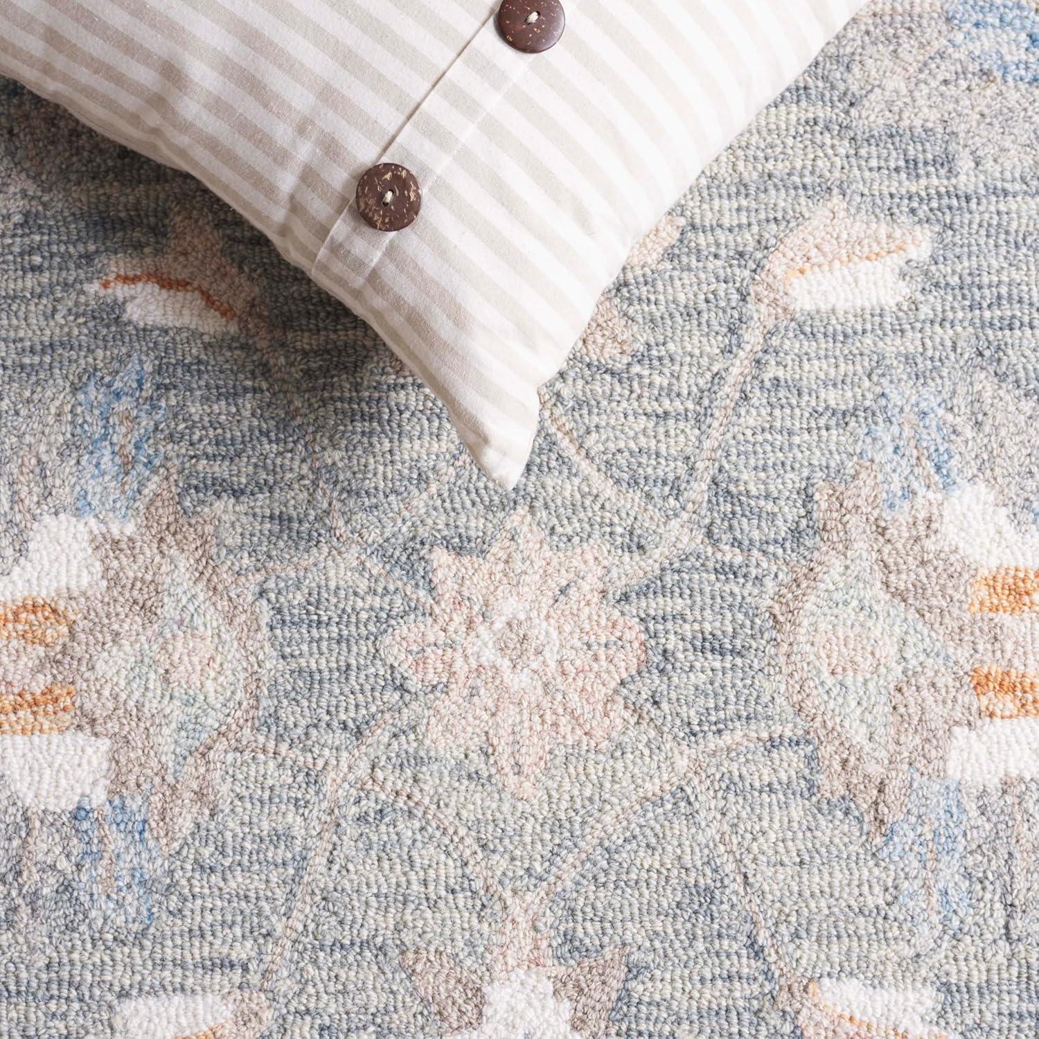 image:imageSAFAVIEH Area Rug 8x10 Heritage Collection Large Light Blue amp Ivory Handmade Wool Ideal for Living Room Bedroom Dining Space HG125MGreyIvory