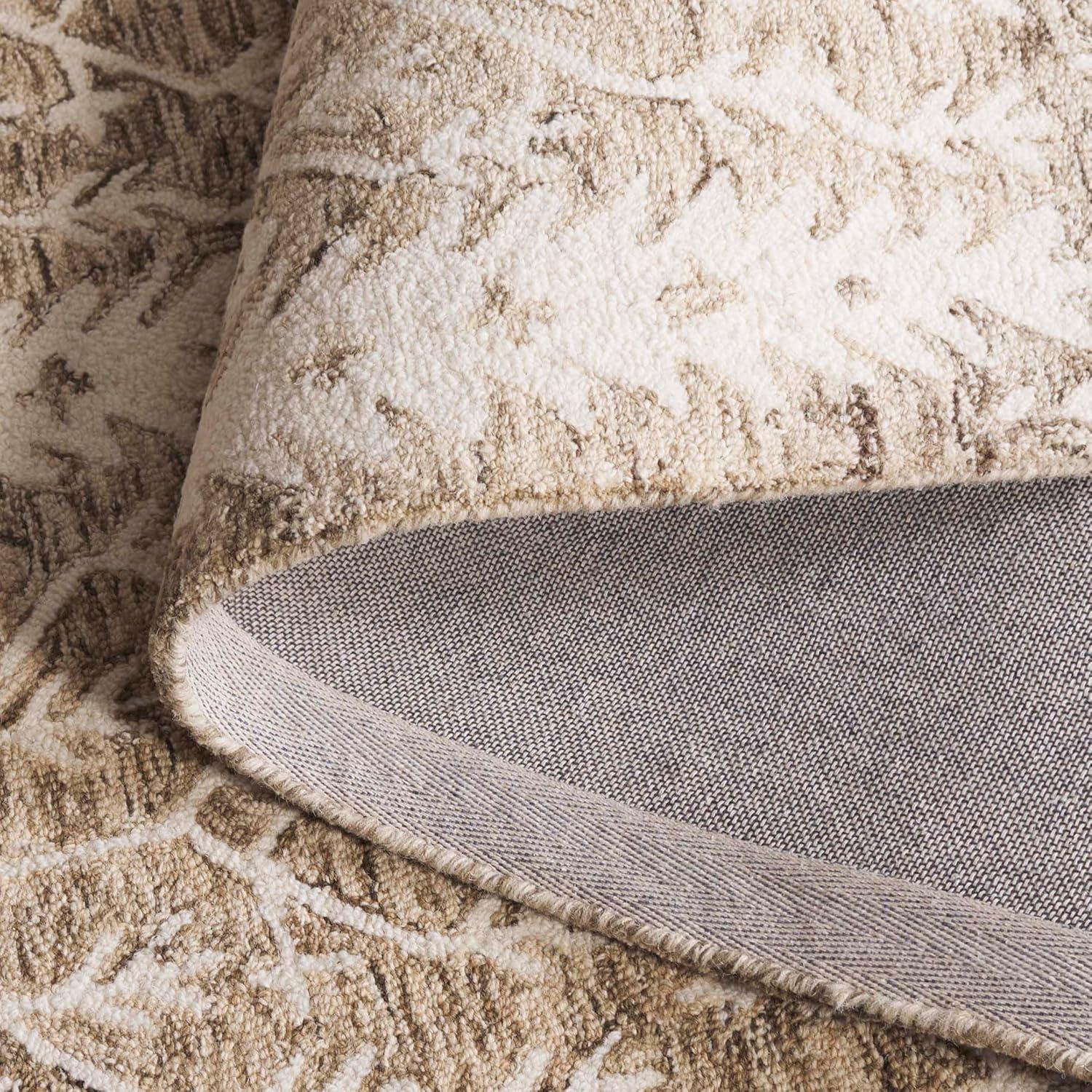 image:imageSAFAVIEH Area Rug 8x10 Jardin Collection Large Purple amp Ivory Handmade Wool Floral Design Ideal for Living Room Bedroom Office Dining Space JAR852VLight BrownIvory