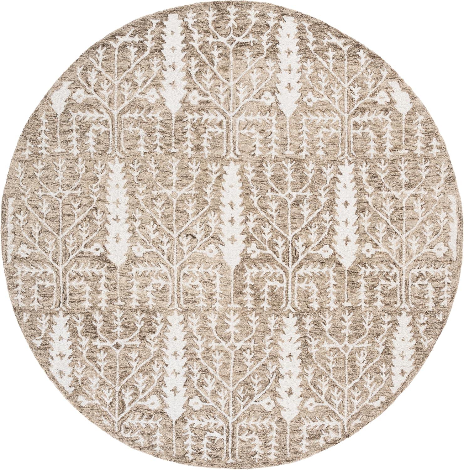 image:imageSAFAVIEH Area Rug 8x10 Jardin Collection Large Purple amp Ivory Handmade Wool Floral Design Ideal for Living Room Bedroom Office Dining Space JAR852VLight BrownIvory