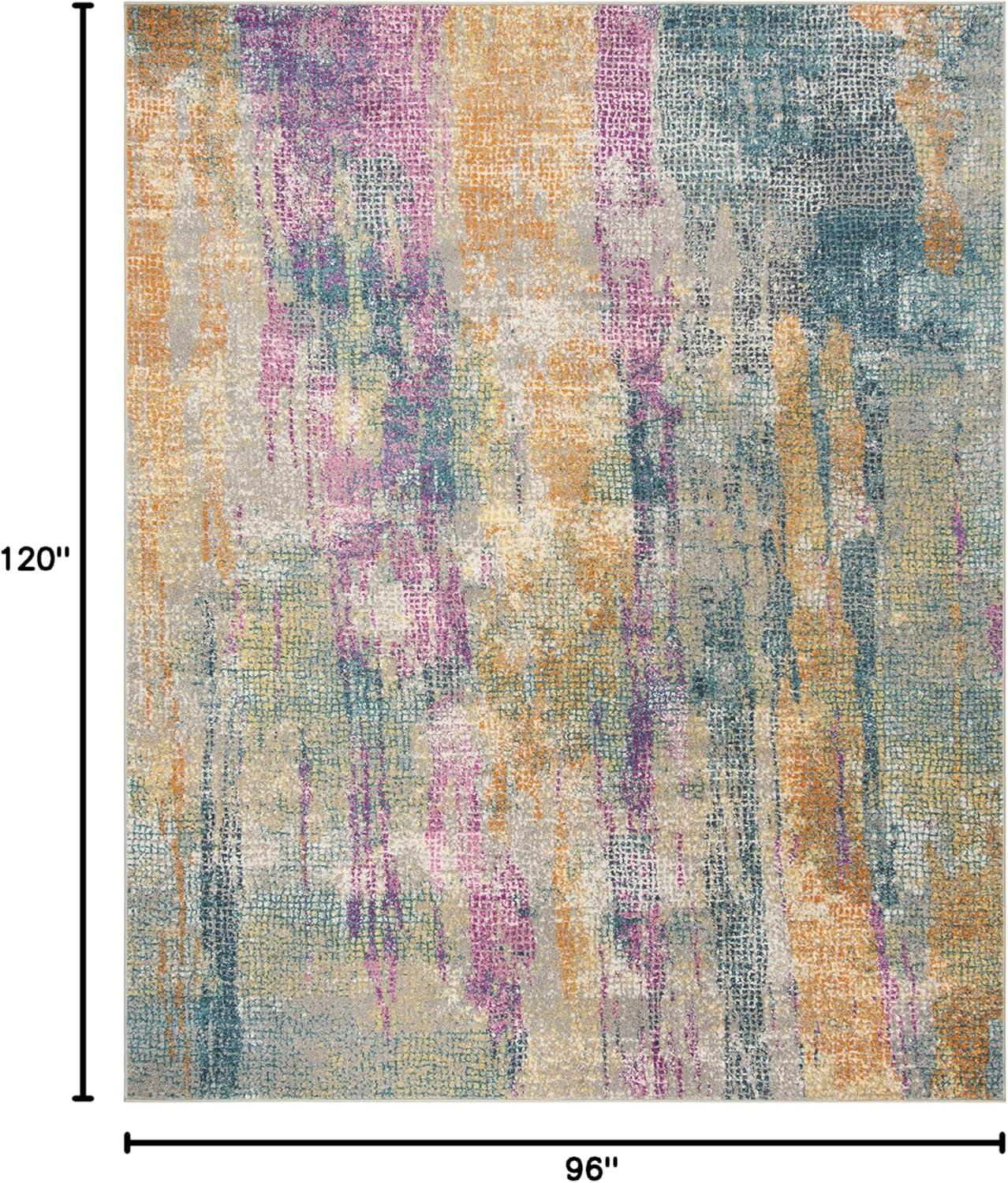 image:imageSAFAVIEH Area Rug 8x10 Madison Collection Large Blue amp Fuchsia Boho Chic Watercolor Design NonShedding amp Easy Cleaning Ideal for Living Room Bedroom Office Dining Space MAD123CBlueFuchsia
