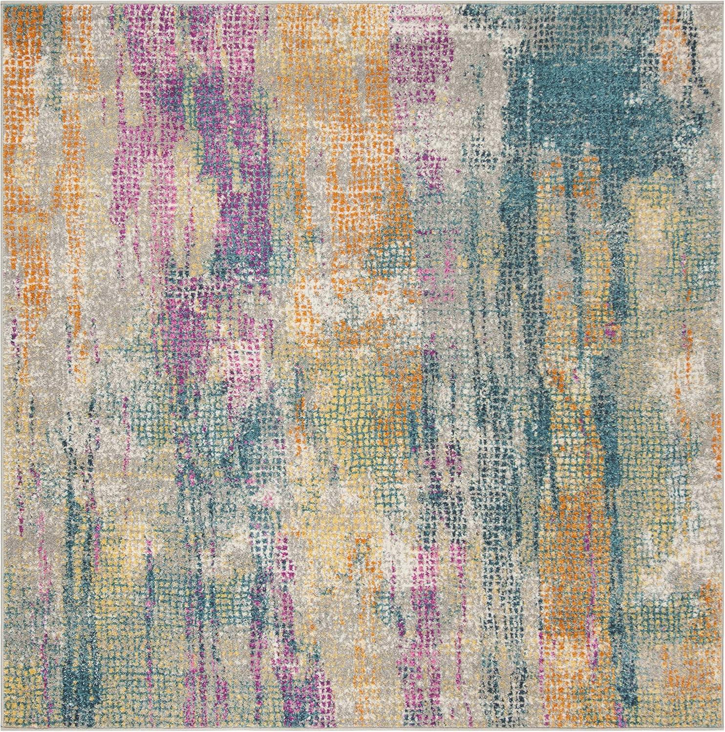 image:imageSAFAVIEH Area Rug 8x10 Madison Collection Large Blue amp Fuchsia Boho Chic Watercolor Design NonShedding amp Easy Cleaning Ideal for Living Room Bedroom Office Dining Space MAD123CBlueFuchsia