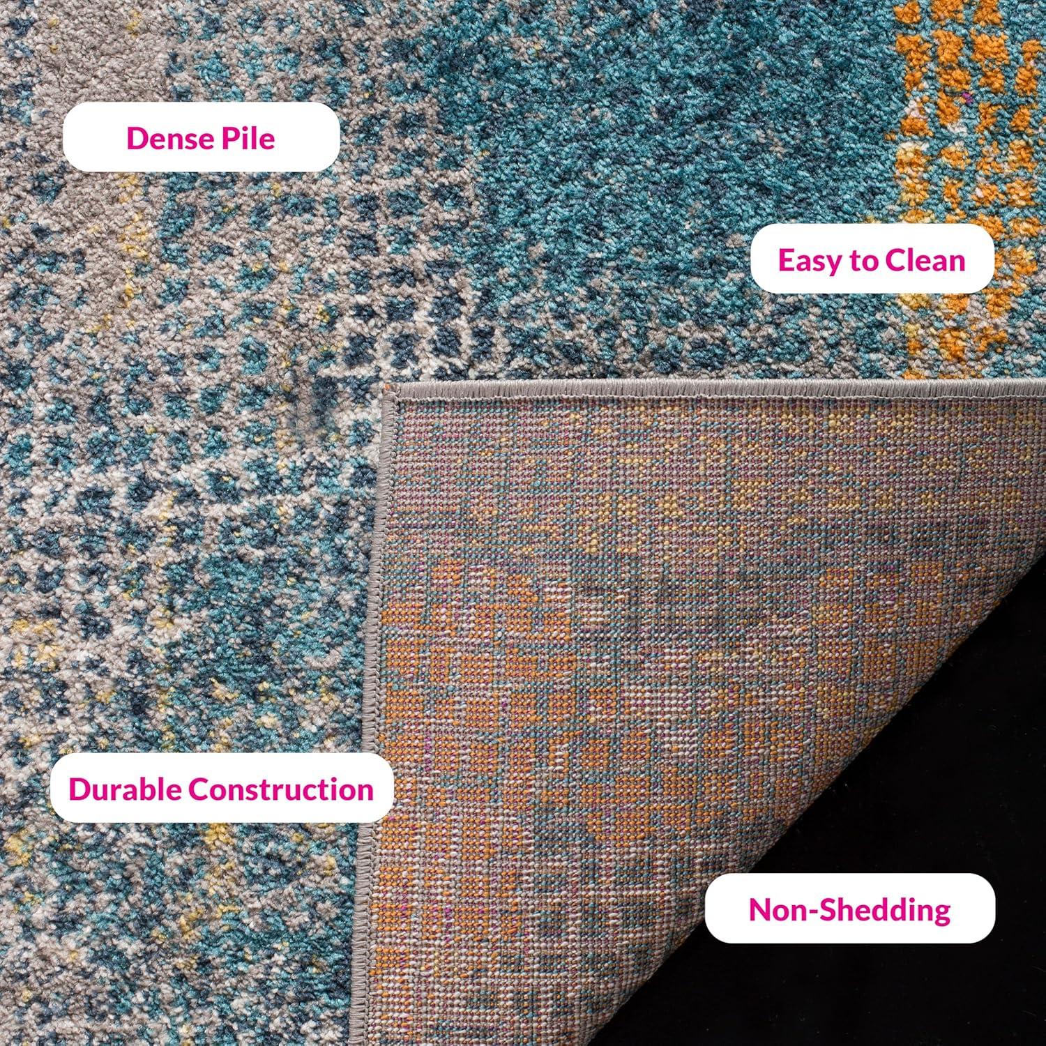 image:imageSAFAVIEH Area Rug 8x10 Madison Collection Large Blue amp Fuchsia Boho Chic Watercolor Design NonShedding amp Easy Cleaning Ideal for Living Room Bedroom Office Dining Space MAD123CBlueFuchsia