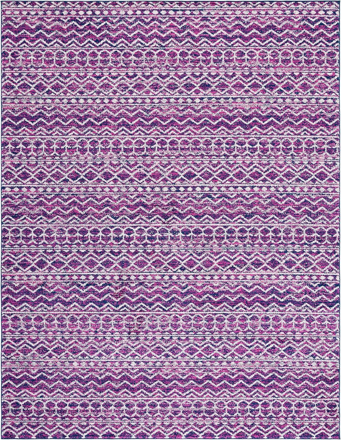 image:imageSAFAVIEH Area Rug 8x10 Madison Collection Large Fuchsia amp Navy Boho Chic Design NonShedding amp Easy Cleaning Ideal for Living Room Bedroom Office Dining Space MAD606MFuchsiaNavy