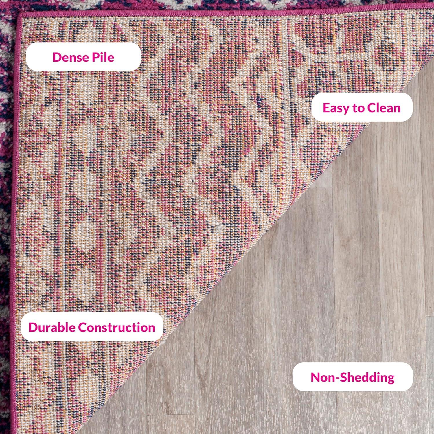 image:imageSAFAVIEH Area Rug 8x10 Madison Collection Large Fuchsia amp Navy Boho Chic Design NonShedding amp Easy Cleaning Ideal for Living Room Bedroom Office Dining Space MAD606MFuchsiaNavy