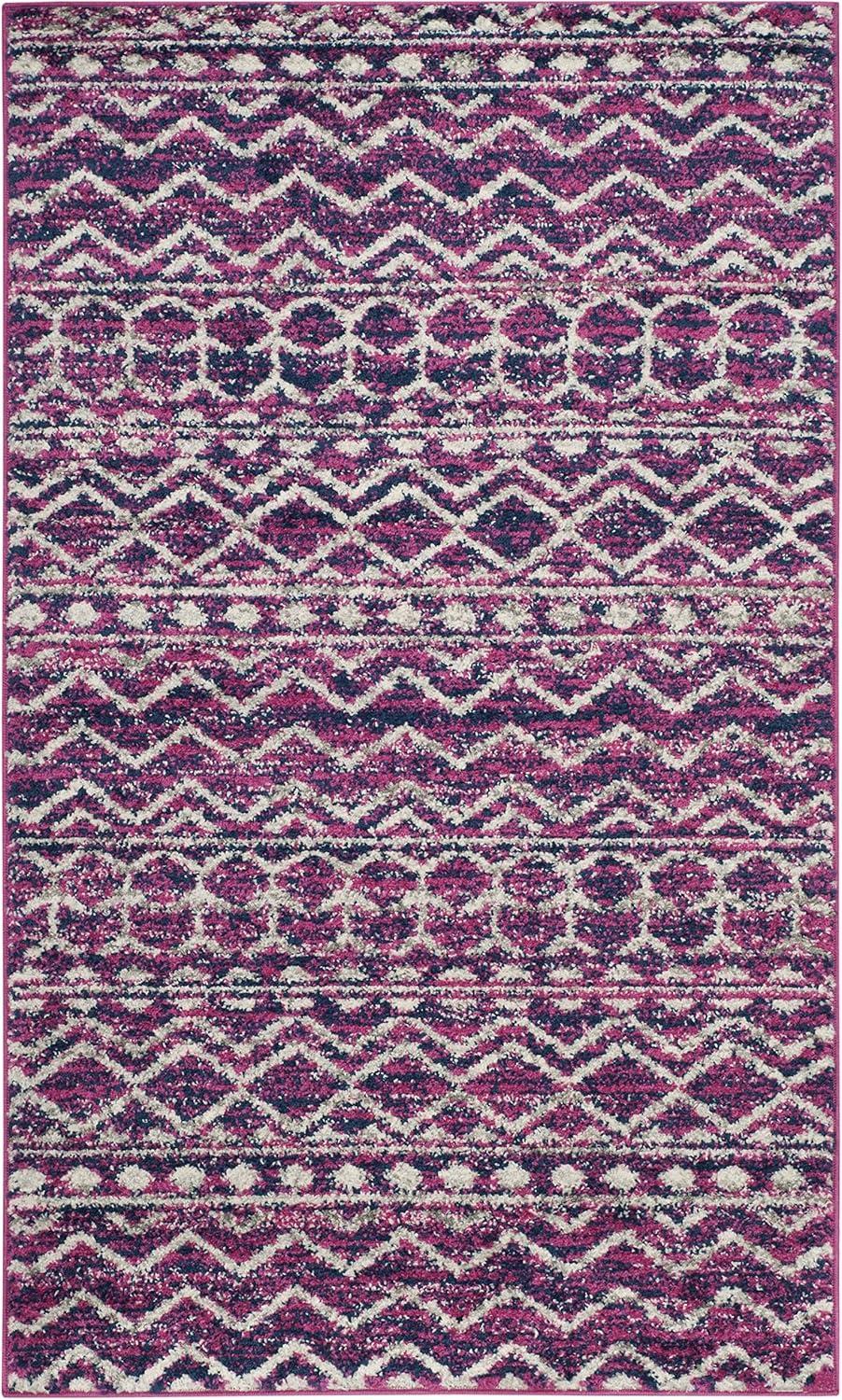 image:imageSAFAVIEH Area Rug 8x10 Madison Collection Large Fuchsia amp Navy Boho Chic Design NonShedding amp Easy Cleaning Ideal for Living Room Bedroom Office Dining Space MAD606MFuchsiaNavy