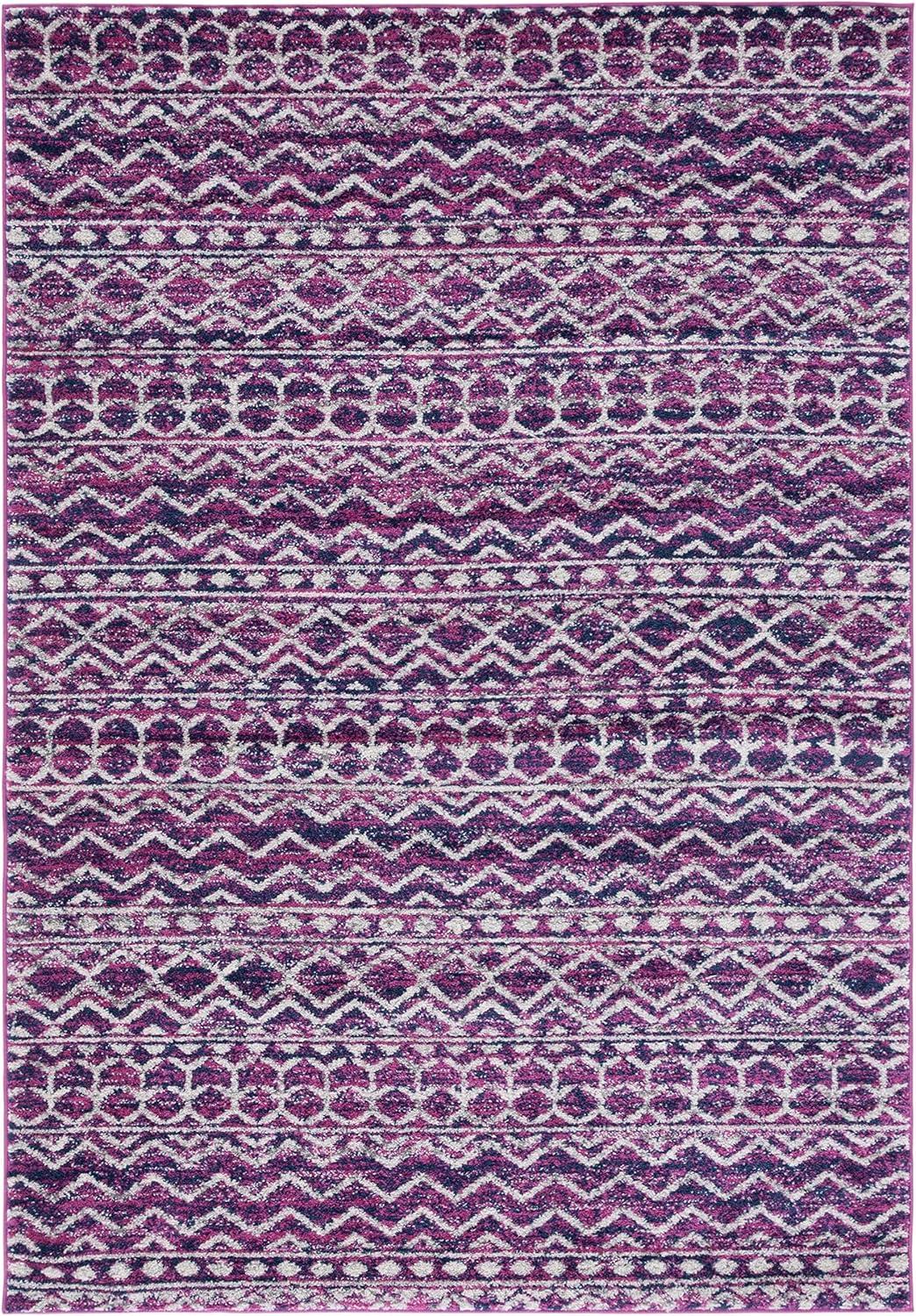 image:imageSAFAVIEH Area Rug 8x10 Madison Collection Large Fuchsia amp Navy Boho Chic Design NonShedding amp Easy Cleaning Ideal for Living Room Bedroom Office Dining Space MAD606MFuchsiaNavy