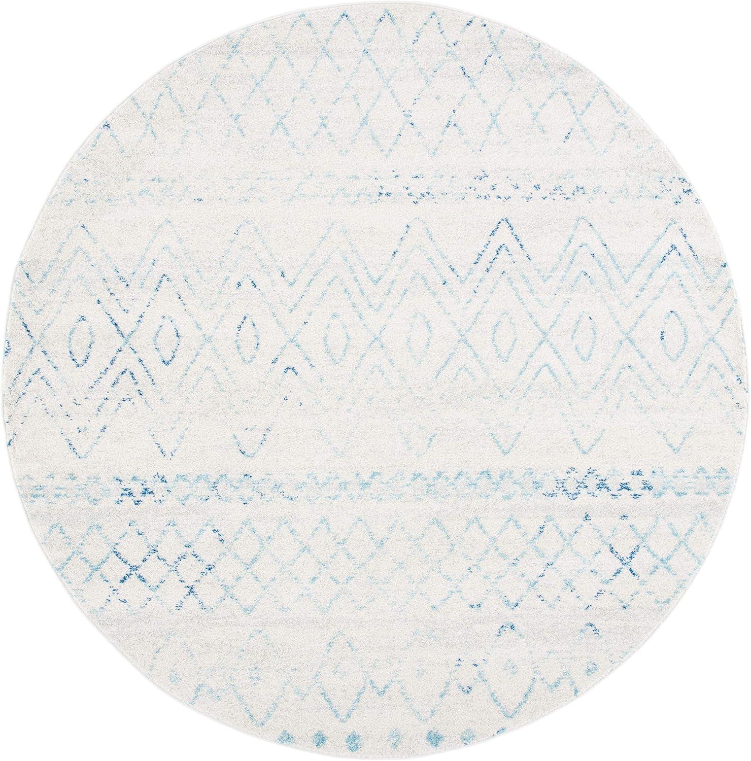 image:imageSAFAVIEH Area Rug 8x10 Madison Collection Large Ivory amp Dark Blue Moroccan Boho Distressed Design NonShedding amp Easy Cleaning Ideal for Living Room Bedroom Office Dining Space MAD798BIvoryAqua