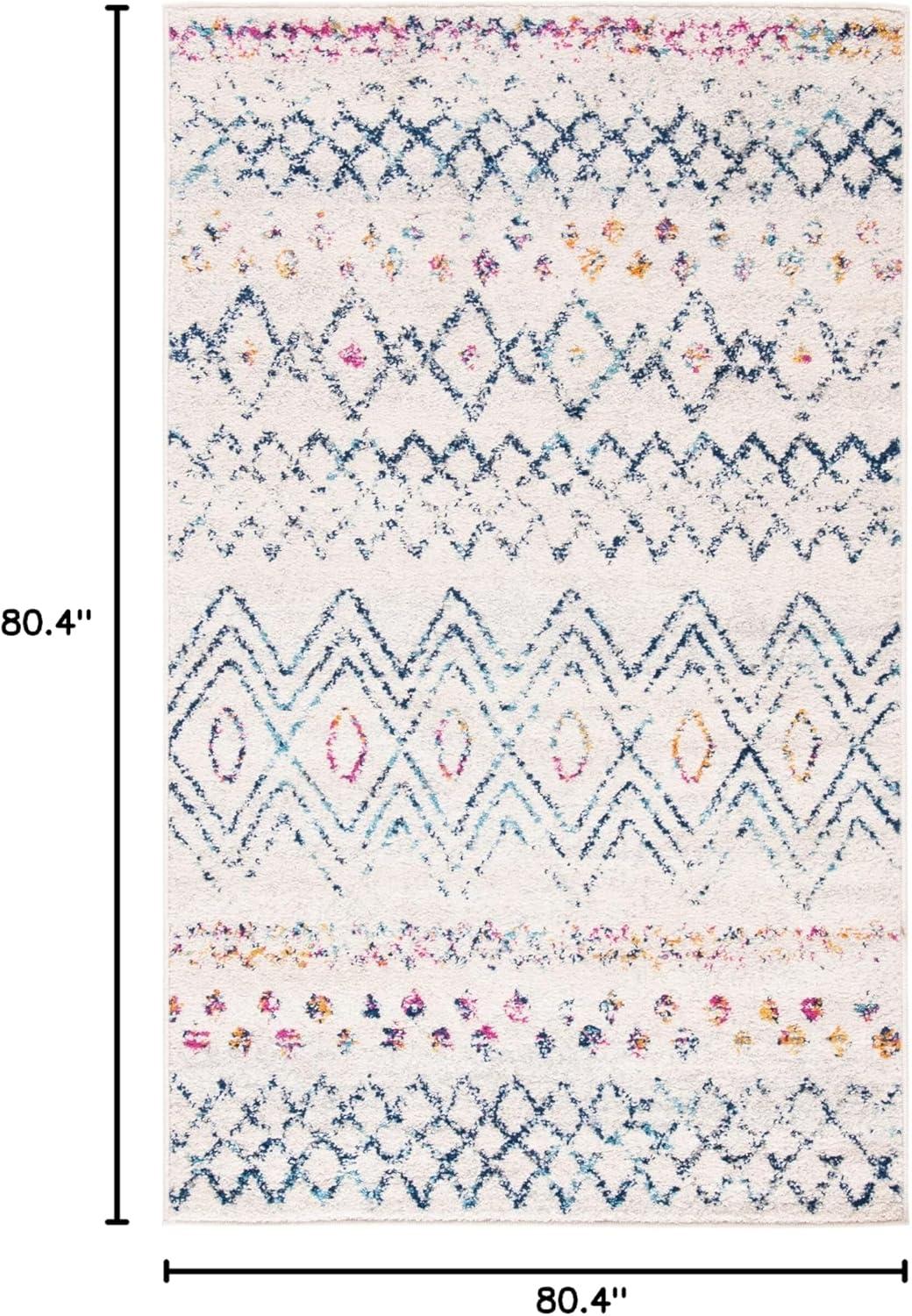 image:imageSAFAVIEH Area Rug 8x10 Madison Collection Large Ivory amp Dark Blue Moroccan Boho Distressed Design NonShedding amp Easy Cleaning Ideal for Living Room Bedroom Office Dining Space MAD798BIvoryDark Blue