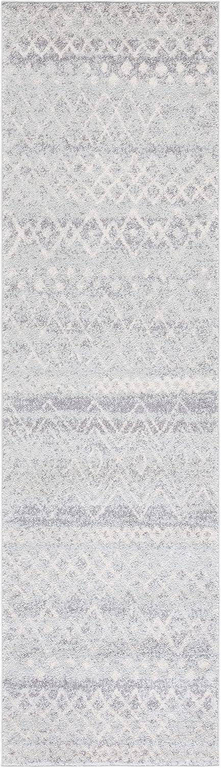 image:imageSAFAVIEH Area Rug 8x10 Madison Collection Large Ivory amp Dark Blue Moroccan Boho Distressed Design NonShedding amp Easy Cleaning Ideal for Living Room Bedroom Office Dining Space MAD798BSilverIvory
