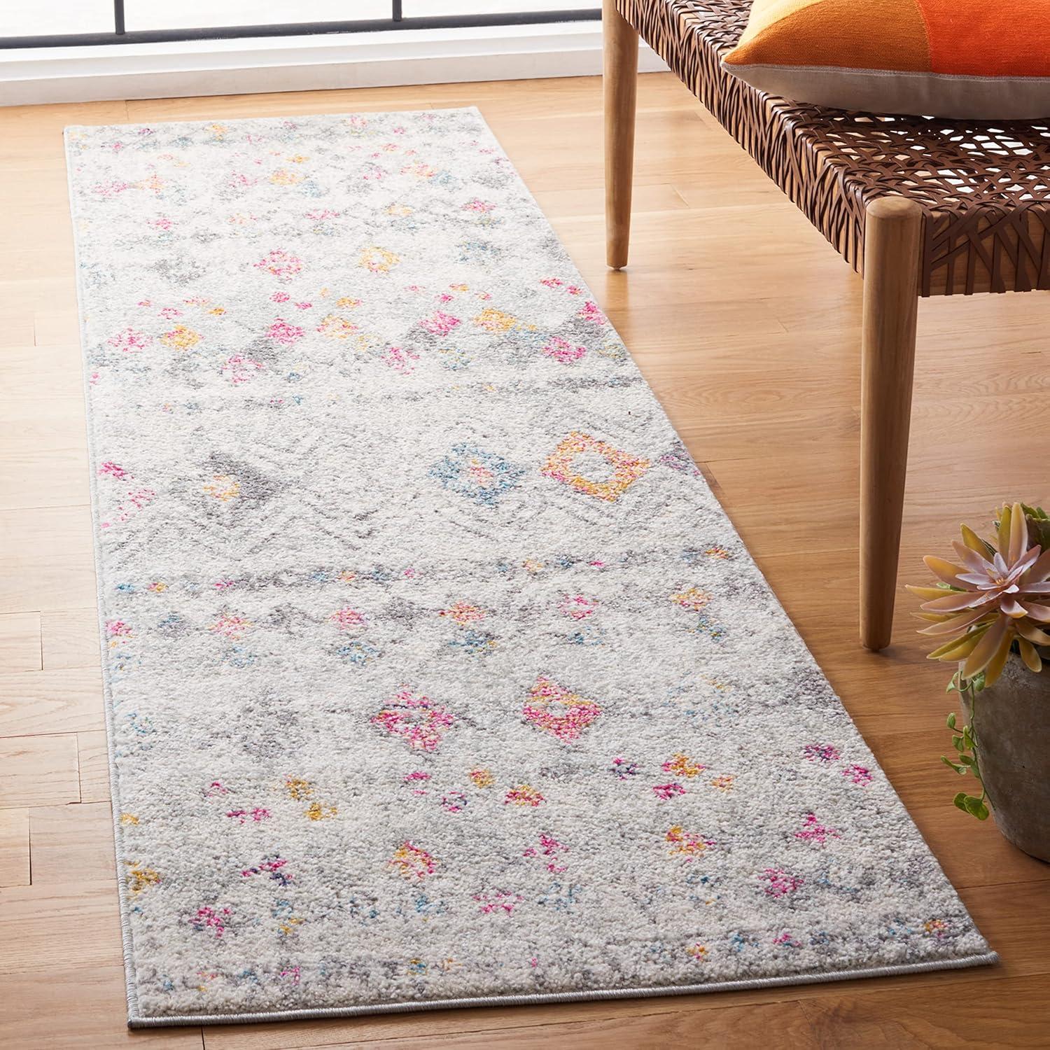 image:imageSAFAVIEH Area Rug 8x10 Madison Collection Large Ivory amp Dark Blue Moroccan Boho Distressed Design NonShedding amp Easy Cleaning Ideal for Living Room Bedroom Office Dining Space MAD798BGreyGold