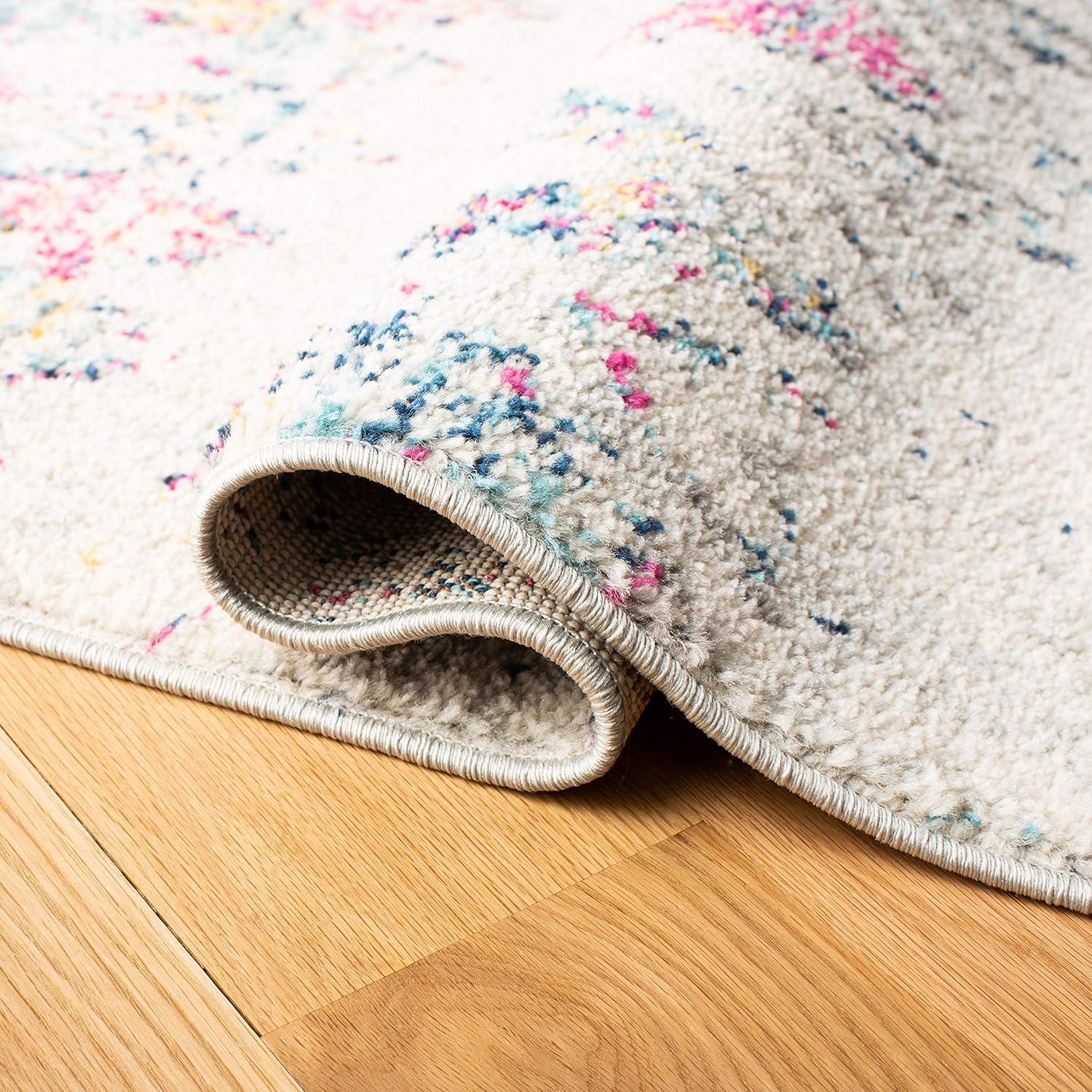 image:imageSAFAVIEH Area Rug 8x10 Madison Collection Large Ivory amp Dark Blue Moroccan Boho Distressed Design NonShedding amp Easy Cleaning Ideal for Living Room Bedroom Office Dining Space MAD798BGreyPurple